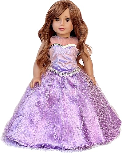 Miniatura 9 de Misty Lilac - Vestido de 2 piezas para muñeca de 18 pulgadas, ropa de muñeca de 18 pulgadas (bolsa no incluida)