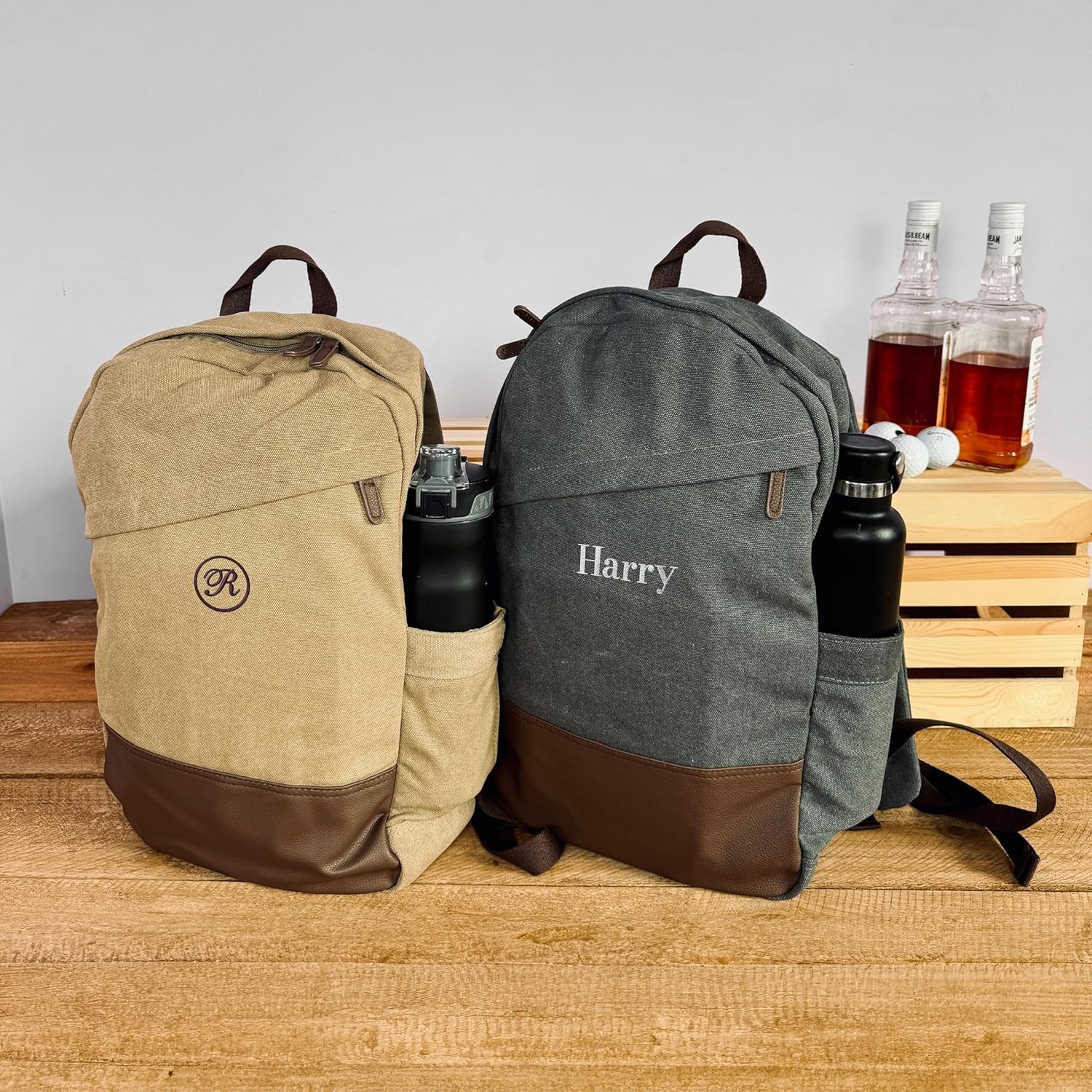 WEAR PHYSIQUE Personalized Weekender Backpack, Embroidered Best Man Bag, Groomsmen Duffel, Monogrammed Gift for Men, Travel Bag for Him with Name (Charcoal Duffel)