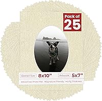 Vista 65 de Tapete de 8 x 10 pulgadas, corte biselado para fotos de 5 x 7 pulgadas, con apertura de tablero de fotos ovalado blanco precortado, sin ácidos, mate