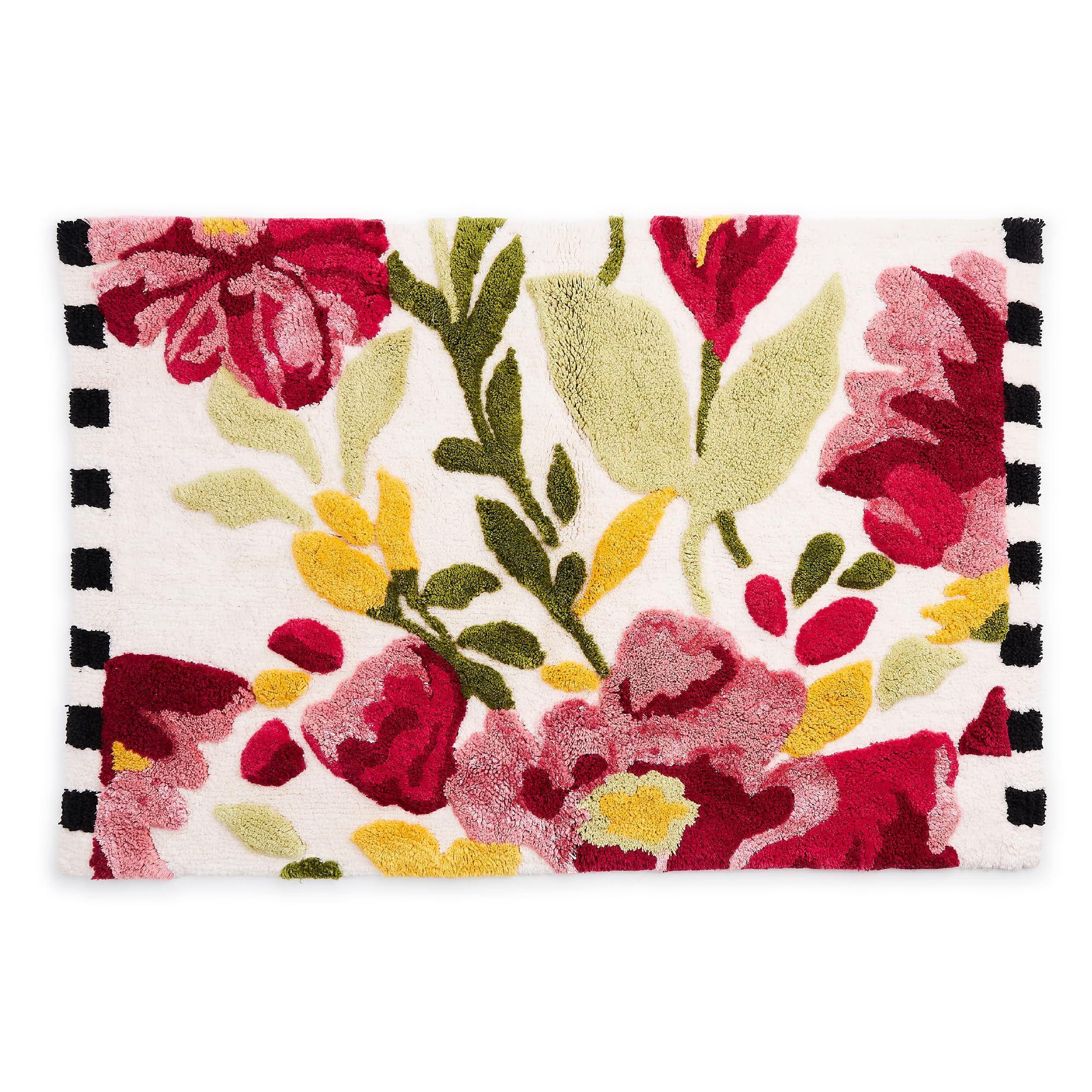 MACKENZIE-CHILDS Bath Rug, Cotton Bathroom Mat, Washable Bath-Mat Rug, 24" x 36", Spring Floral
