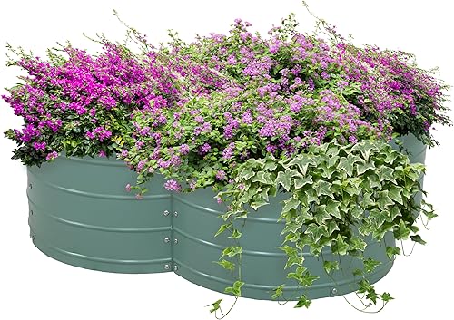 Miniatura 65 de Sunnydaze Cama de jardín de metal elevada de 11.75 pulgadas de alto, cama de jardín elevada galvanizada para exteriores para verduras y flores