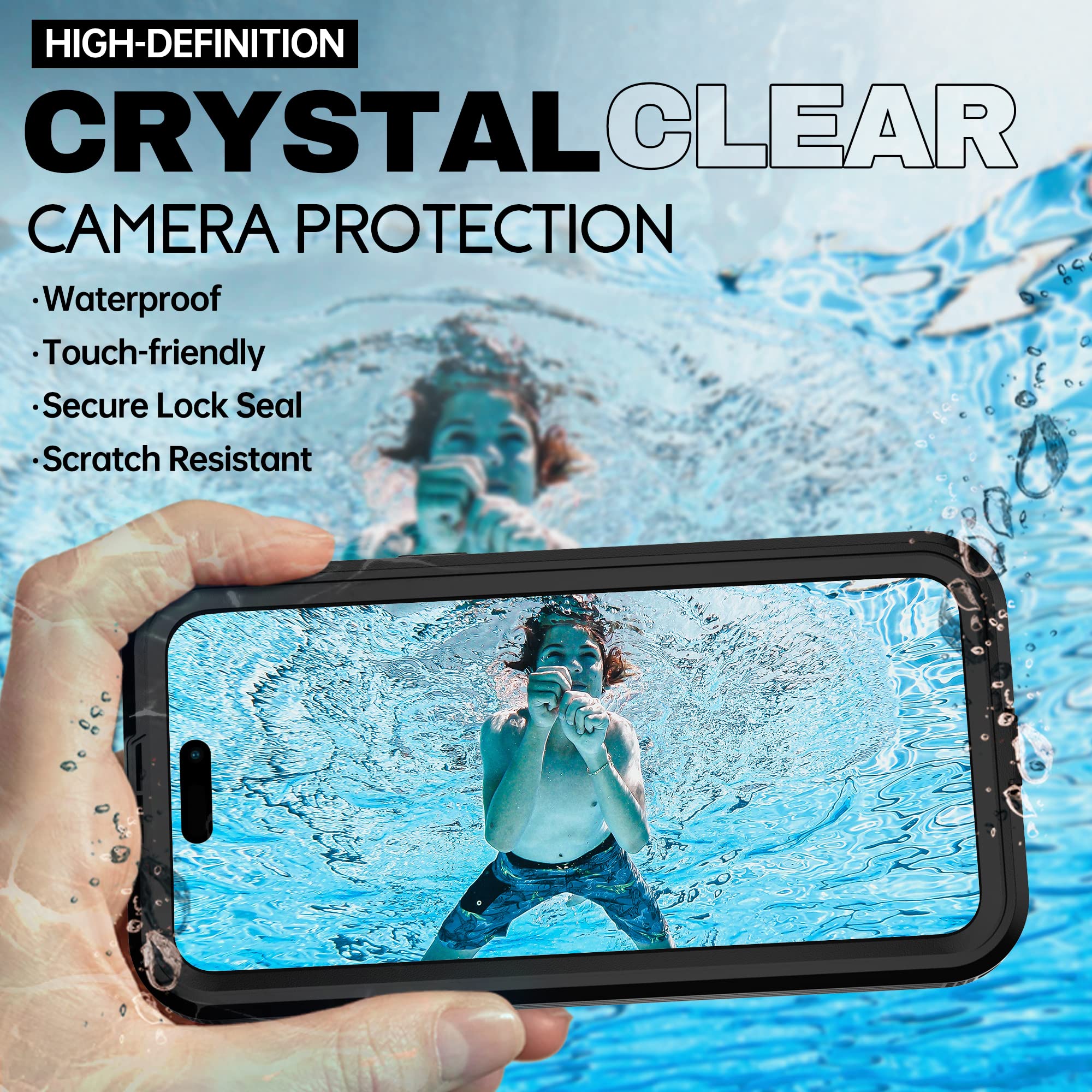 BEASTEK Funda impermeable para iPhone 14 Pro, serie SRE, MagSafe a prueba de golpes con protector de pantalla integrado y funda protectora magnética IP68, iPhone 14 Pro de 6.1 pulgadas (negro)