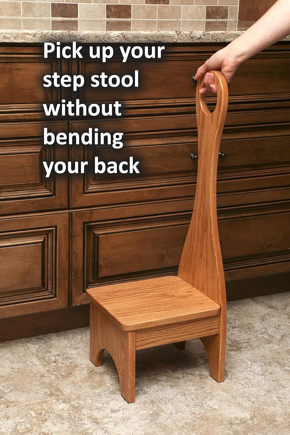 Frее Shірріng 🛒 BCC Solid Hardwood Bench Step Stool with Handle: Handmade in The USA: for Kitchen, Bedroom or Bathroom (Oak, Golden) Chеареѕt 🛒 BCC Solid Hardwood Bench Step Stool with Handle: Handmade in The USA: for Kitchen, Bedroom or Bathroom (Oak, Golden)