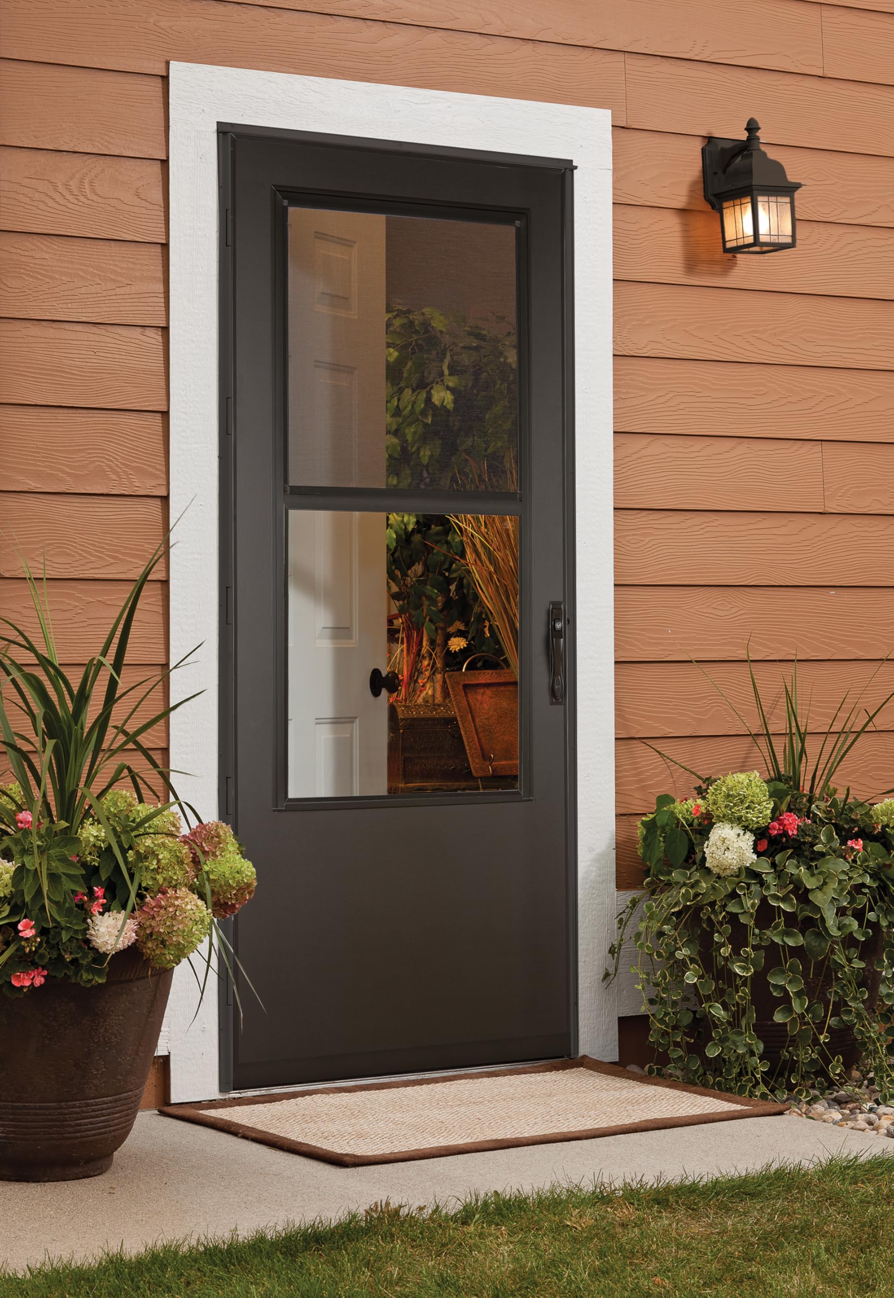 LARSON 370-50 Life-Core Reversa Screen Storm Door, Brown, 34-in