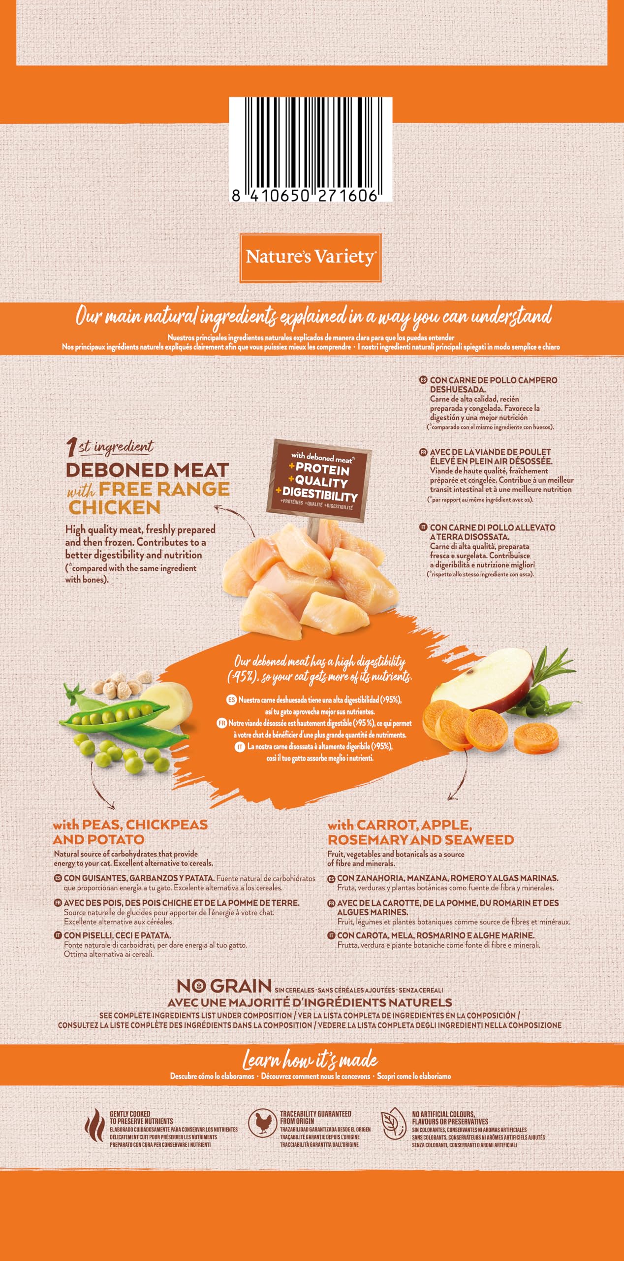 Nature's Variety Selected, Cibo per Gatti Sterilizzati con Pollo Allevato a Terra Disossato 7 kg