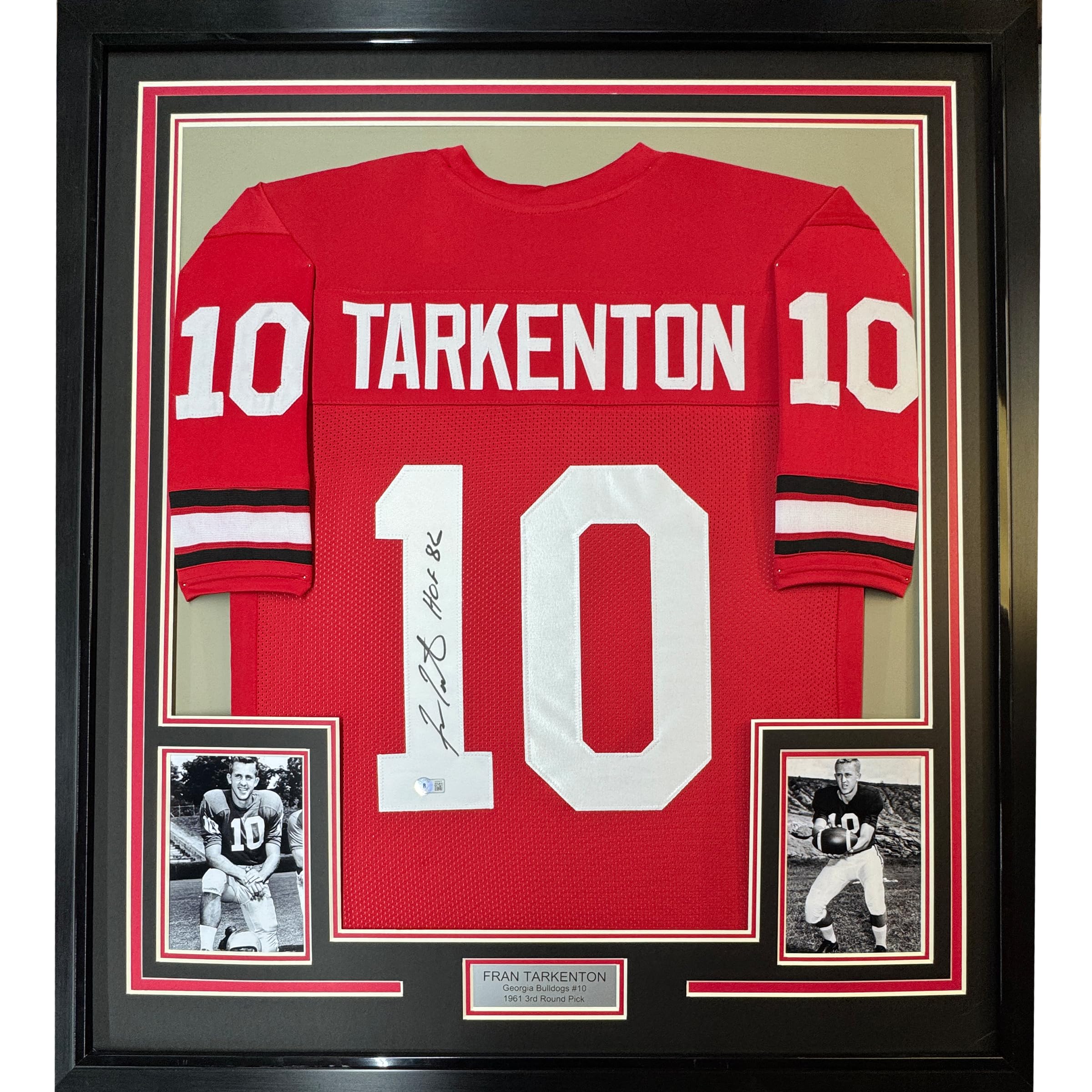 Framed Autographed/Signed Fran Tarkenton 35x39 Georgia Red College