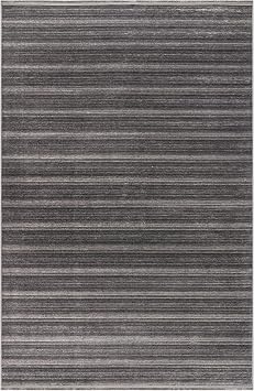 Stripe Antrasit Kilim Kaymaz Taban Salon Oturma Odası Antre Halısı 33010a, 60 x 100