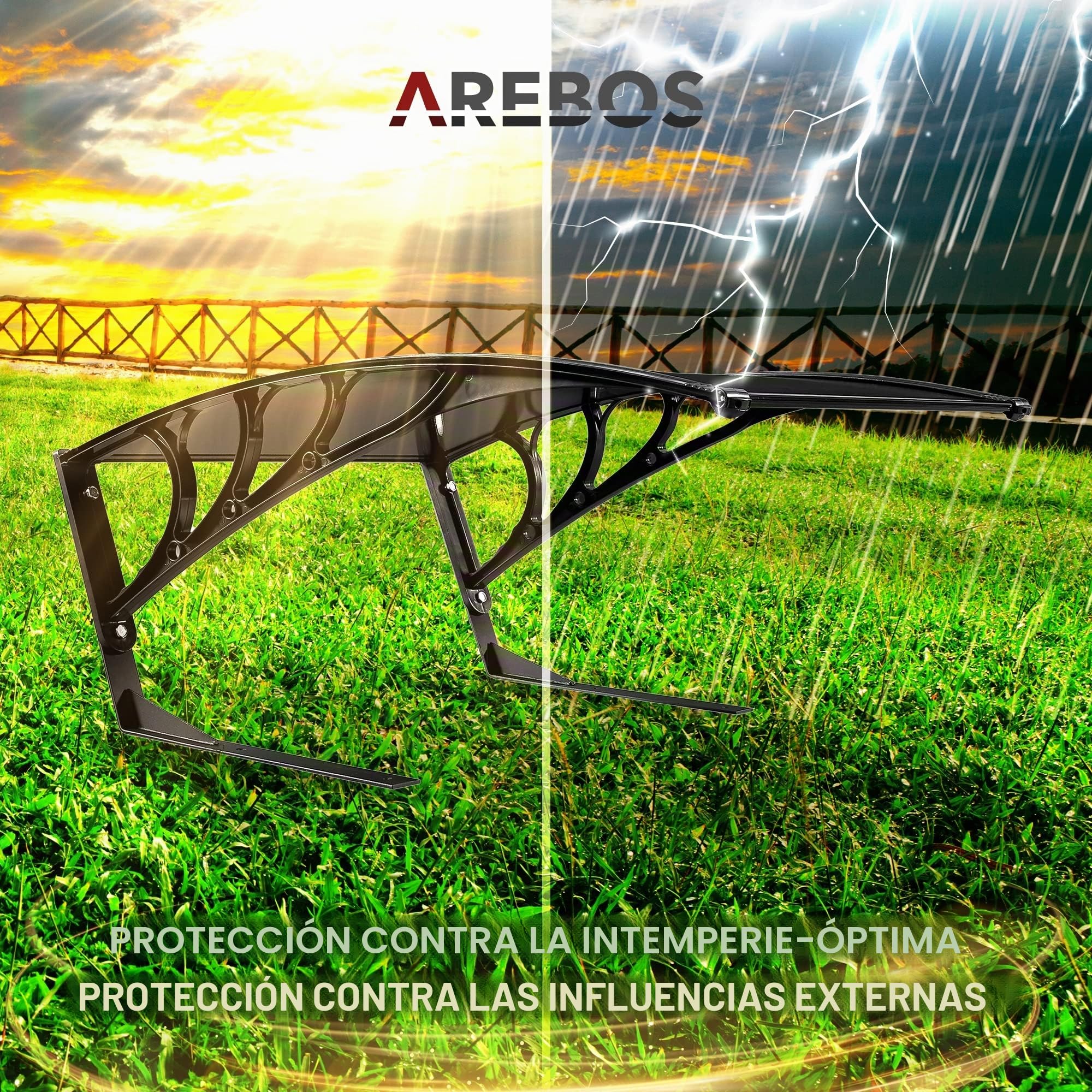 Arebos Garaje Robot cortacésped | Tamaño 102 x 79 x 46 cm | Resistente a la Intemperie + protección UV | con pies de Metal | Incluido el Material de Montaje