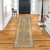 Vista 33 de SUPERIOR Alfombra de pasillo de interior, cubierta de alfombra de felpa, medallón oriental tradicional, perfecta para pasillo, entrada, sala