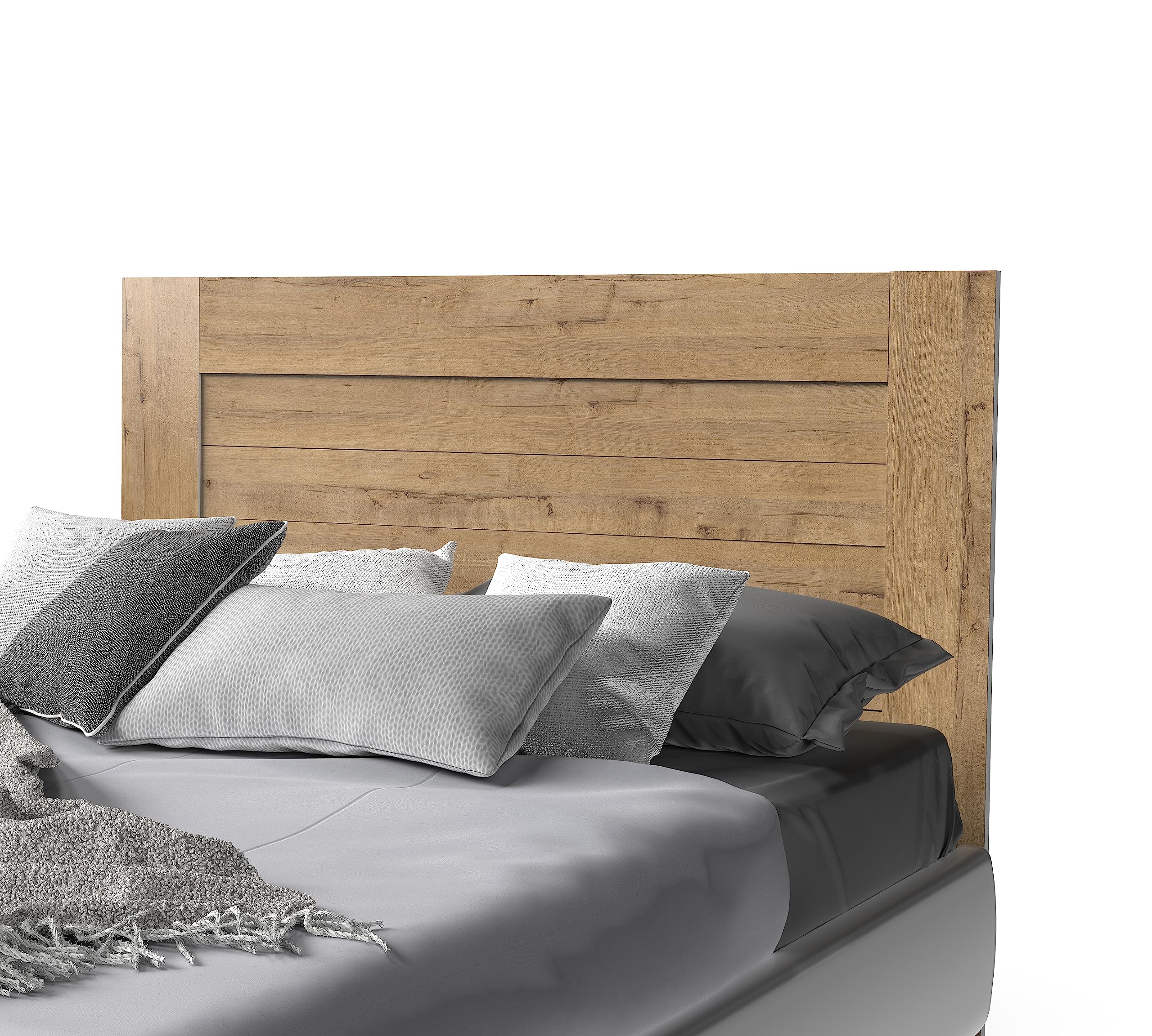 MUEBLES PITARCH | Cabecero Cama Doble de 150 Moderno, Roble Gold, 116x164x2,2cm, Dormitorio de Matrimonio, Vintage Tablas, Colección Aroa
