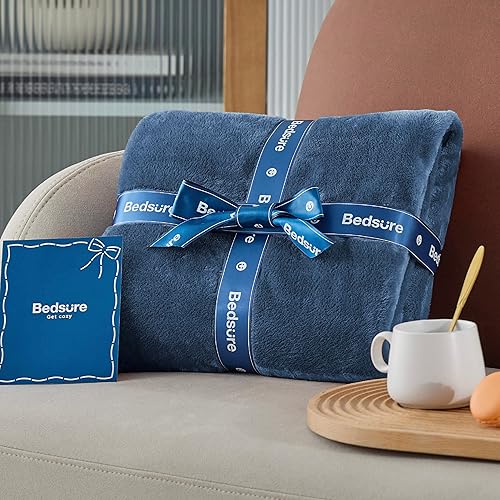Miniatura 7 de Bedsure - Manta de vellón, tamaño king, suave, ligera, afelpada, acogedora, mullida, de microfibra, color azul mineral, 108 x 90 pulgadas