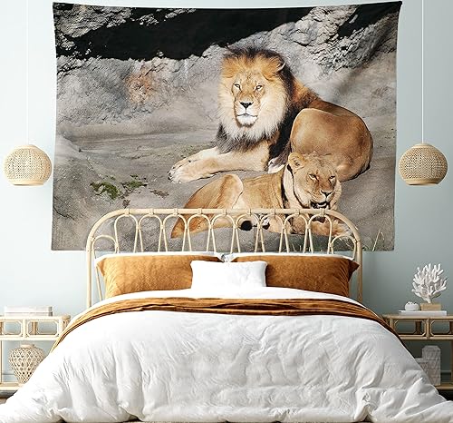 Miniatura 186 de Ambesonne Tapiz gótico, patio con hiedra encantada en la puerta antigua al bosque, colgante de pared ancho para dormitorio, sala de estar, 2-Verde