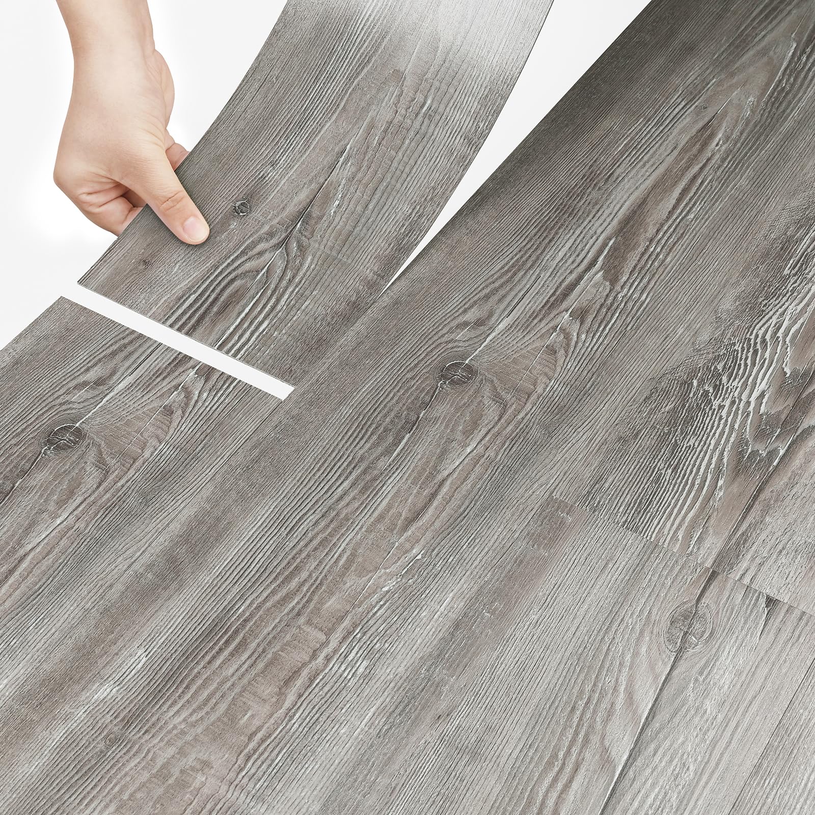 Stickyart 18 Pezzi Pavimento PVC Effetto Legno Grigia 90cm X 15cm Piastrelle Adesive Pavimento Pannelli Adesivi Per Balconi Bagno Impermeabile Antiscivolo Ignifugo Autoadesivo Decorazione Cucina