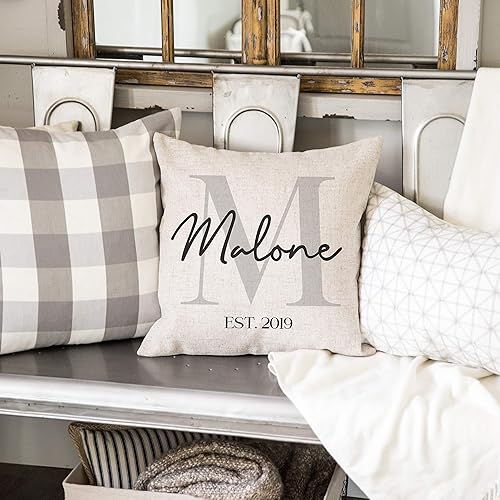 Miniatura 2 de Funda de almohada personalizada con nombre de familia de 18 x 18 pulgadas, diseño personalizado para abuela, nietos, abuela, mamá, mamá, mamá, mamá,