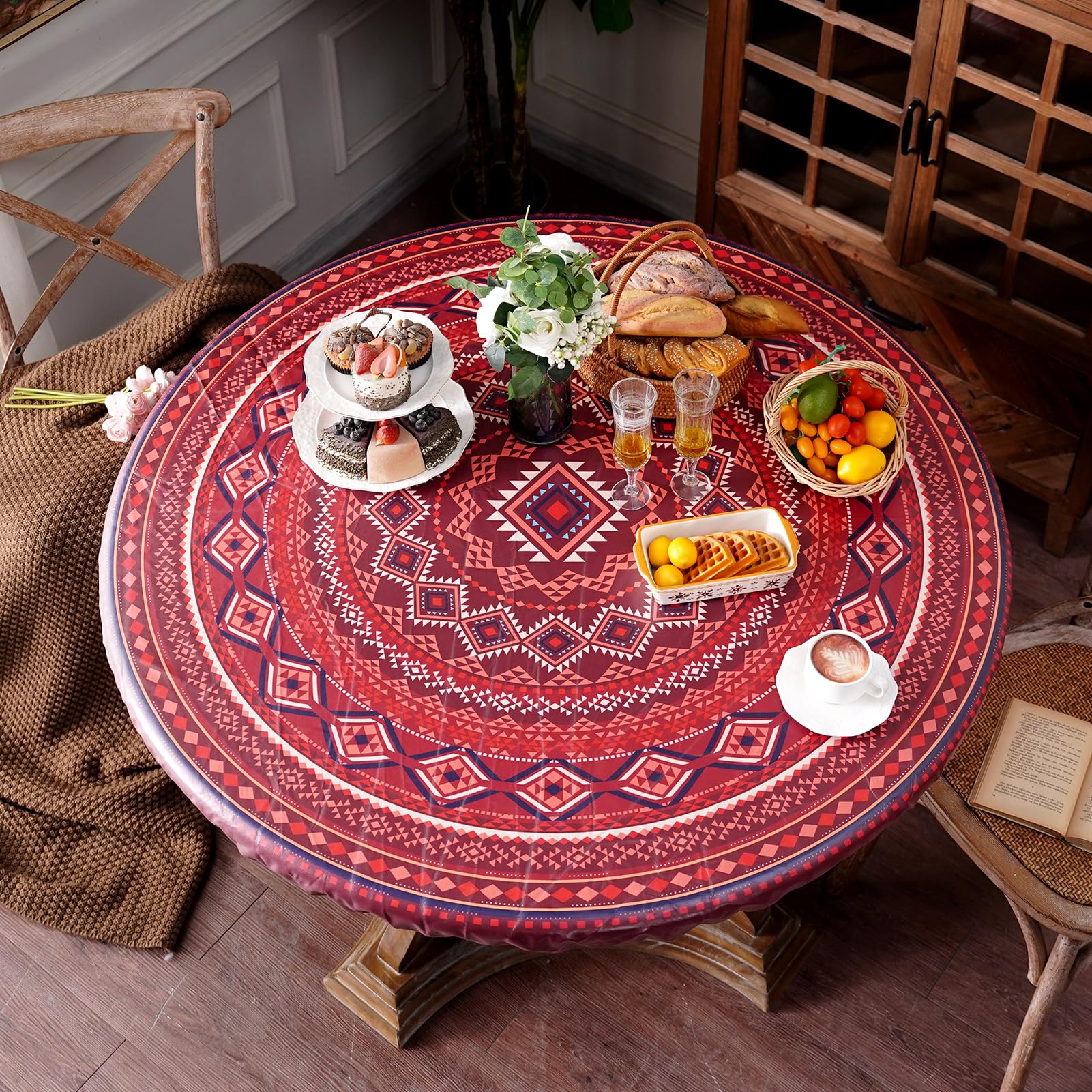 Photo 1 of Artbloss Boho Round Fitted Tablecloth 45"