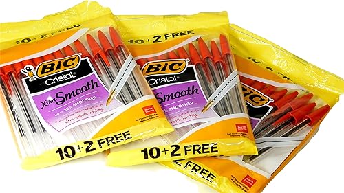 Bic Cristal Xtra Smooth Easy Glide - Bolígrafos de tinta roja (36 unidades)