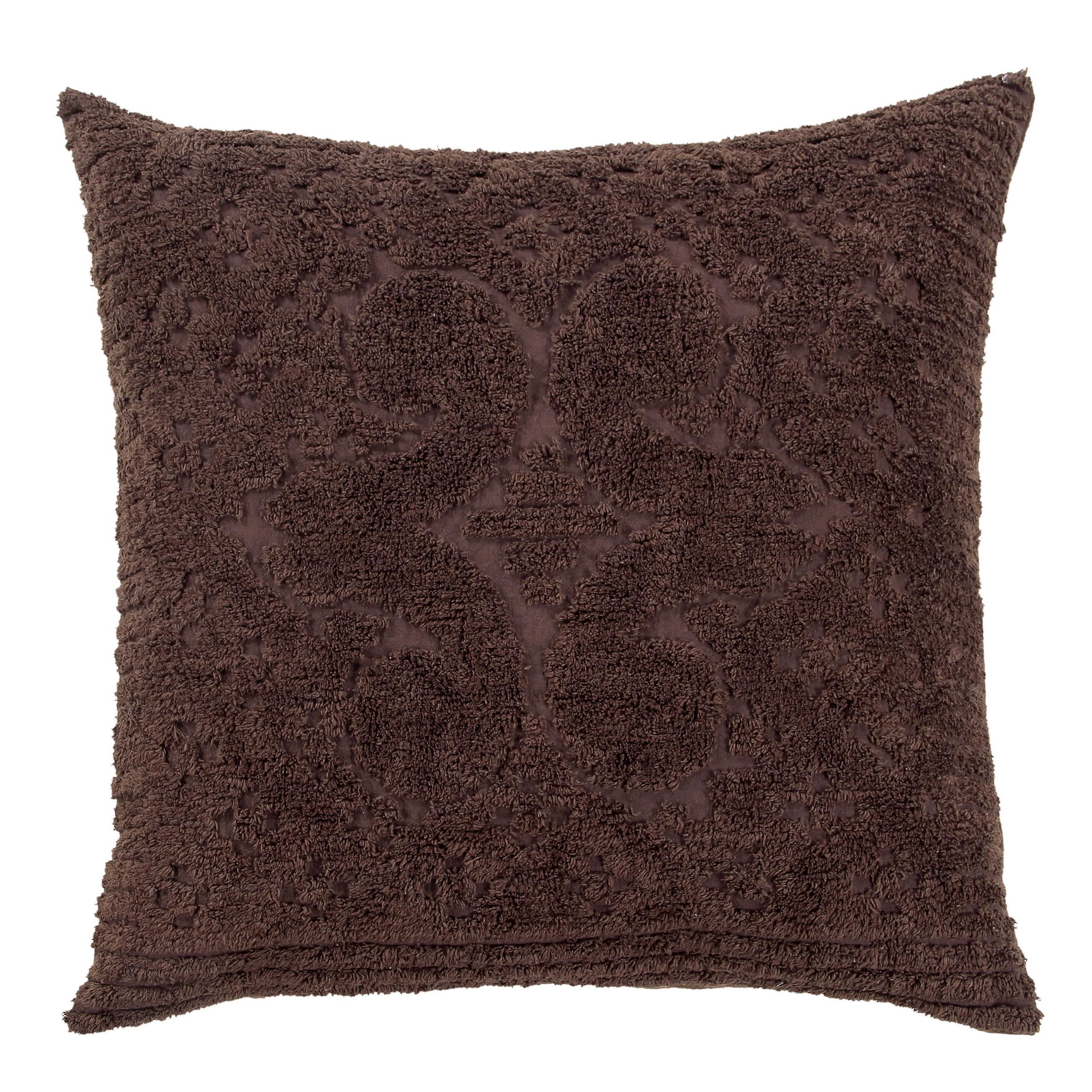 Better Trends Chocolate Euro Sham 100% Cotton Chenille Bedspread Sham, Soft and Cozy Tufted Tumble Dry (26x26 Euro Sham) Ashton Collection