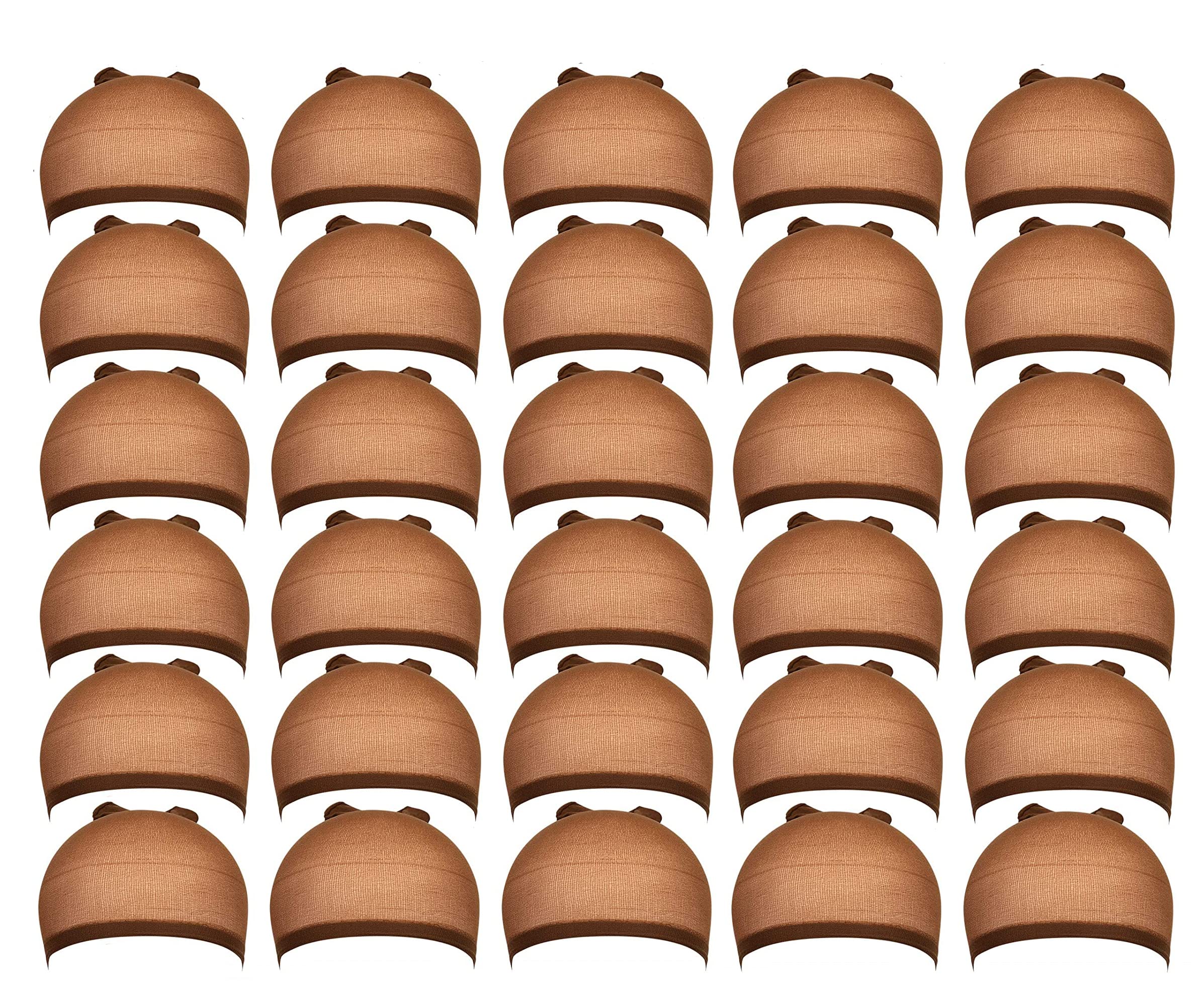 Stocking Wig Caps, DEPHNARSA 24pcs Stretchy Nylon Wig Caps Stocking Caps For Wigs Wig Caps For Women Man (Dark Brown)
