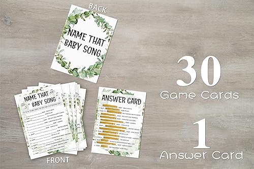 Miniatura 3 de Tarjetas de juego para baby shower, juego de canción de bebé, tarjetas de fiesta temáticas de selva tropical para niños o niñas neutros de género,