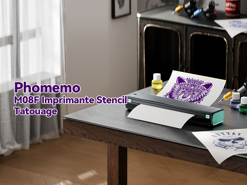 Imprimante Thermique Tatouage PhoFuta M08F - Transfert Stencil Bluetooth, Compatible Smartphone