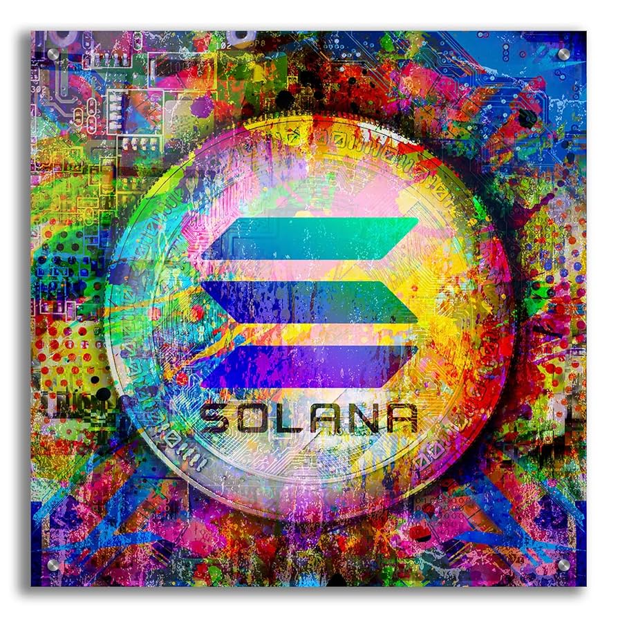 Epic Art 'SOL Solana Crypto,' Acrylic Glass Wall Art, 24