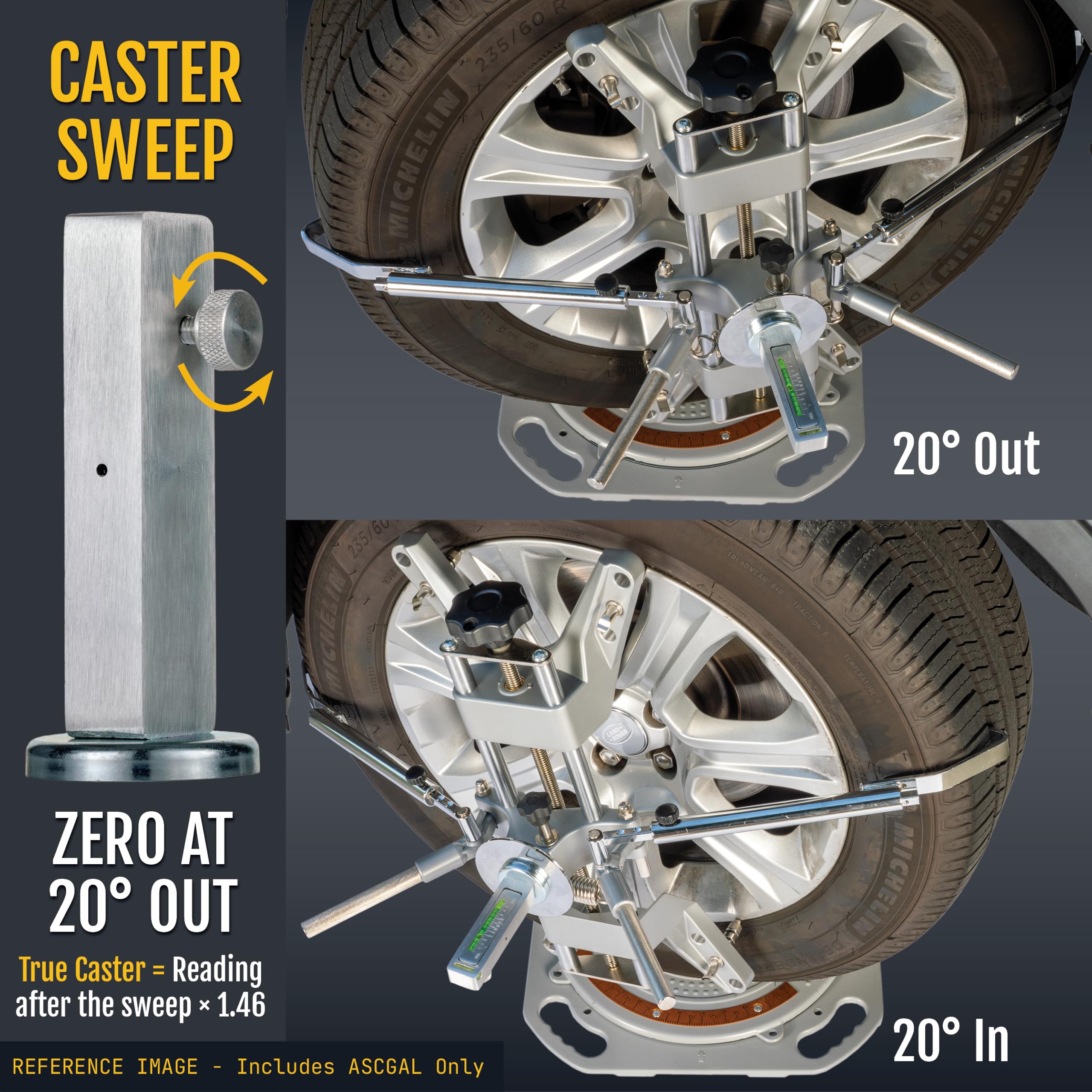 AutoSolo Jauge de Carrossage et Chasse Magnétique +6° à -6° - Outil d'Alignement de Roue pour Garage à Domicile