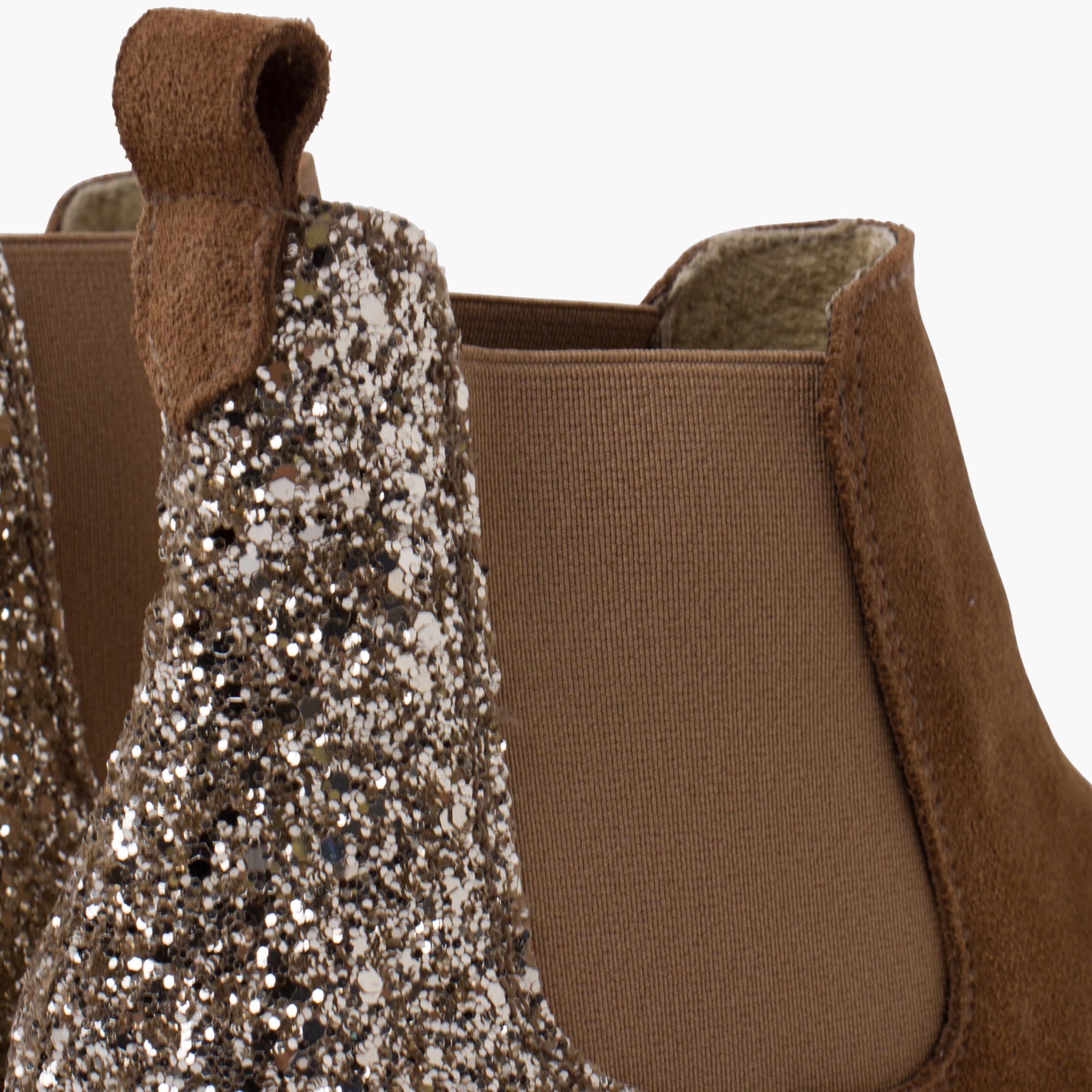 Pisamonas Stivaletti Bambina Scamosciati con Tallone Glitter