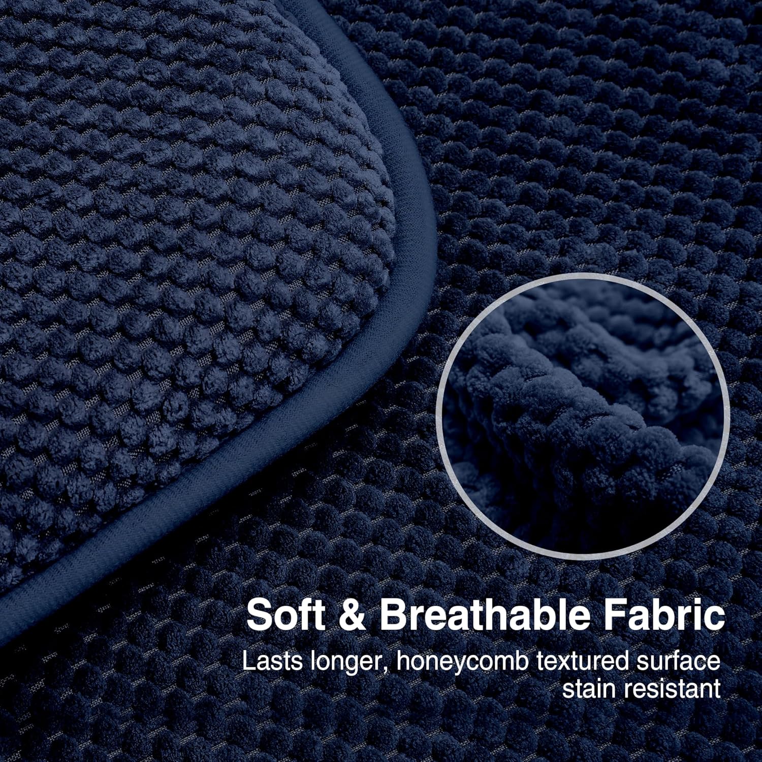 puredown® Chair Cushions for Dining Chairs, Set of 2 Memory Foam Seat Cushions with Non-Slip Backing & Ties, 16" x 16" x 1.5", Comfortable & Supportive Dining Chair Pads for Kitchen, Navy