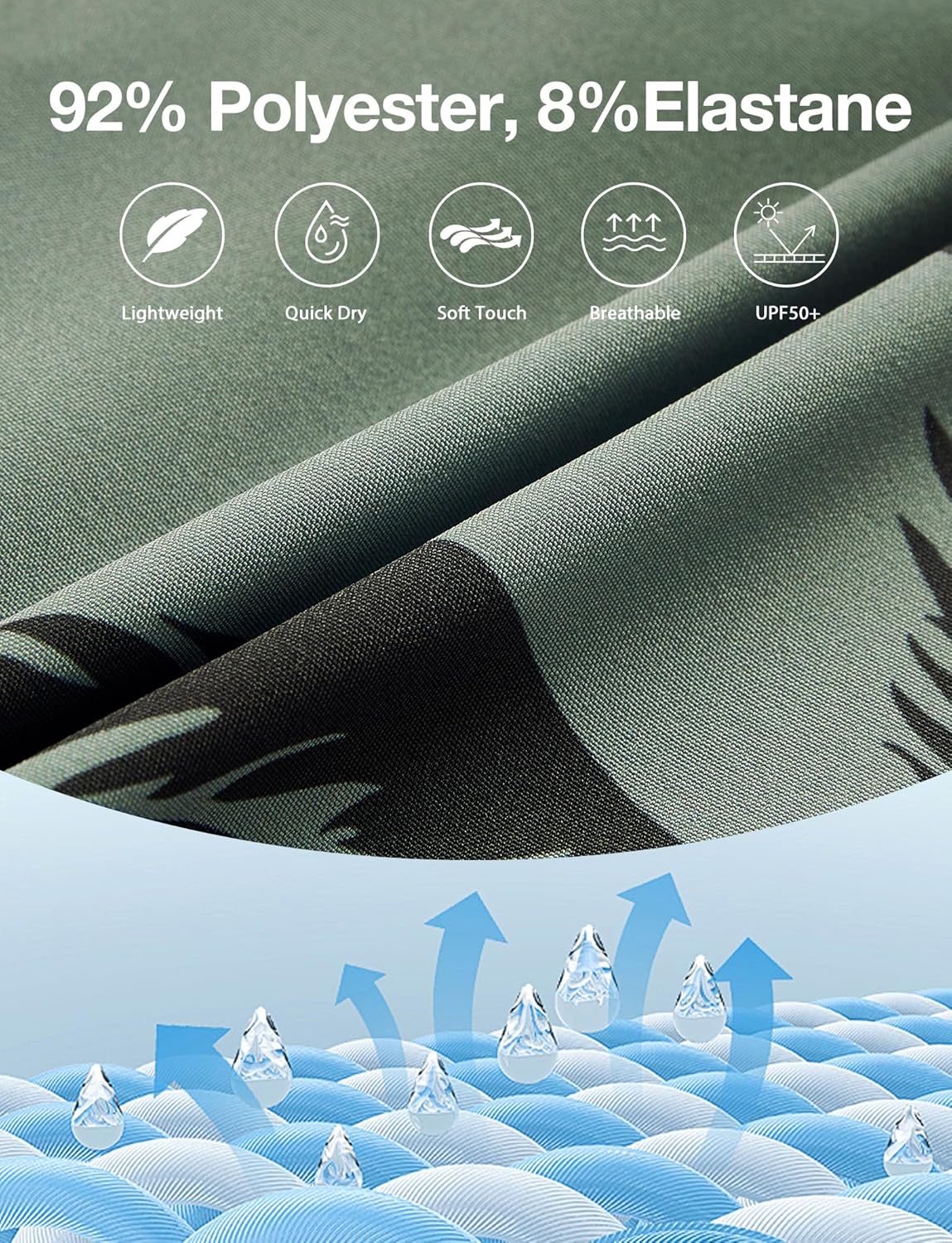 zeetoo Mens Swim Trunks with Compression Liner 5" Inseam Quick Dry Beach Shorts with Zipper Pockets - Image 4