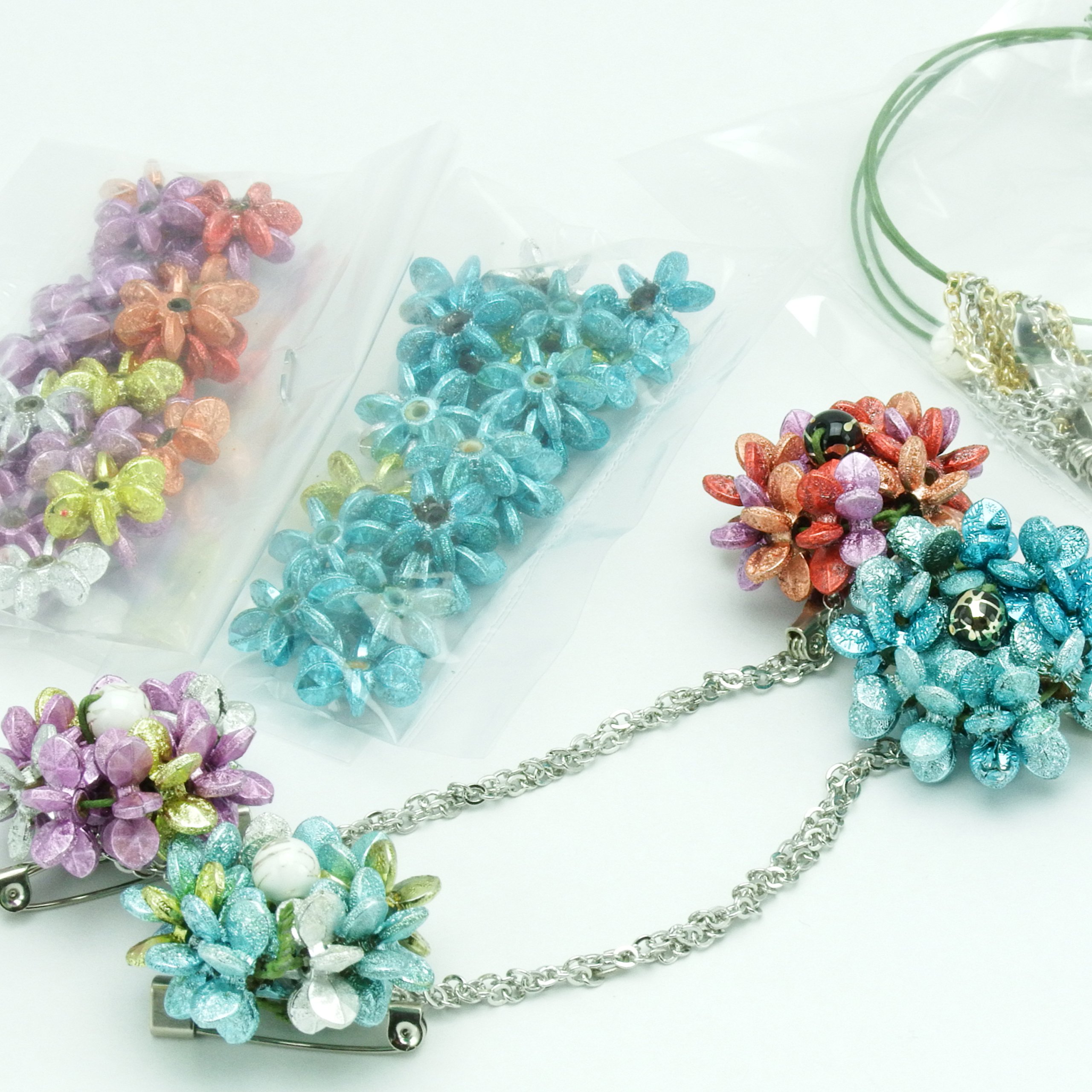 ハンドメイド　予約品 入園・入学グッズ手作りキット（6点セット）fiori／ターコイズ