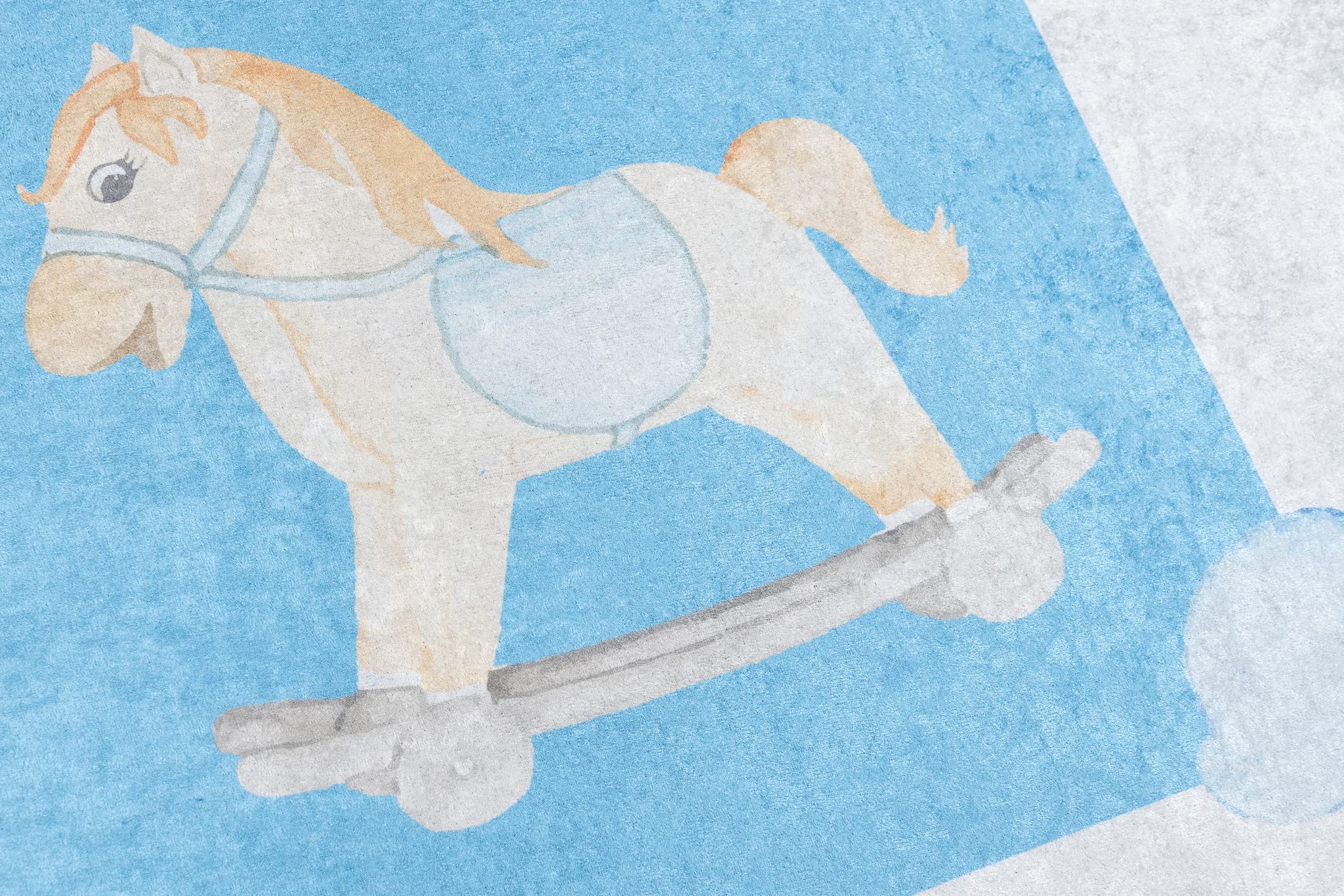 TAPISO Emma Alfombra Antideslizante de Habitación Infantil Juvenil Dormitorio de Niño Bebé Diseño Moderno Numeros Letras Crema Gris Azul Patrón Impreso Sin Pelo Suave 120 x 170 cm