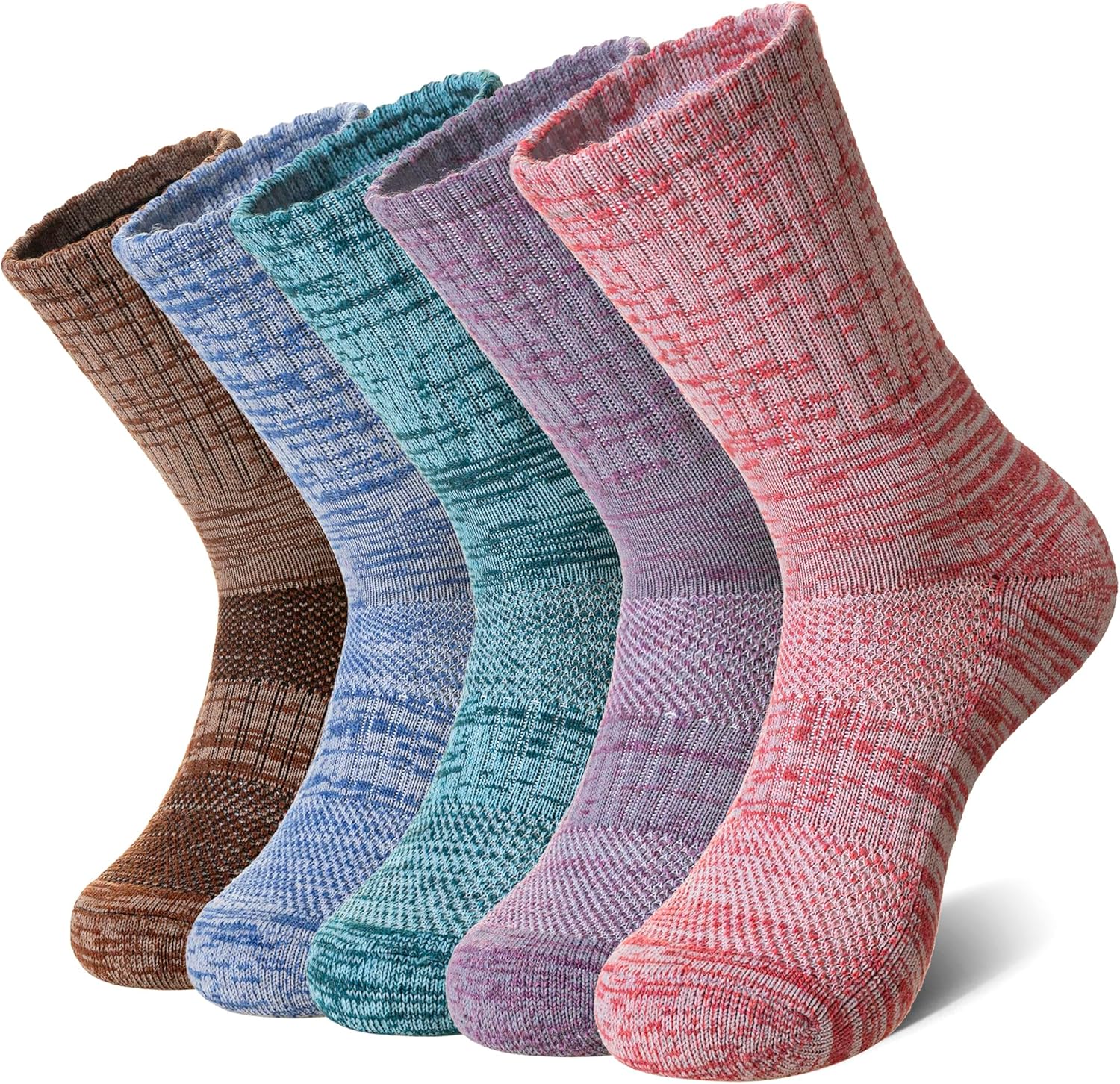 DoSmart Merino Wool Hiking Socks for Women Men Thermal Winter Warm Moisture Wicking Boot Work Cushion Gift Socks 5 Pairs