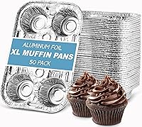 Vista 7 de PLASTICPRO Moldes de papel de aluminio para muffins reutilizables y desechables, molde de papel de aluminio para muffins y tartas