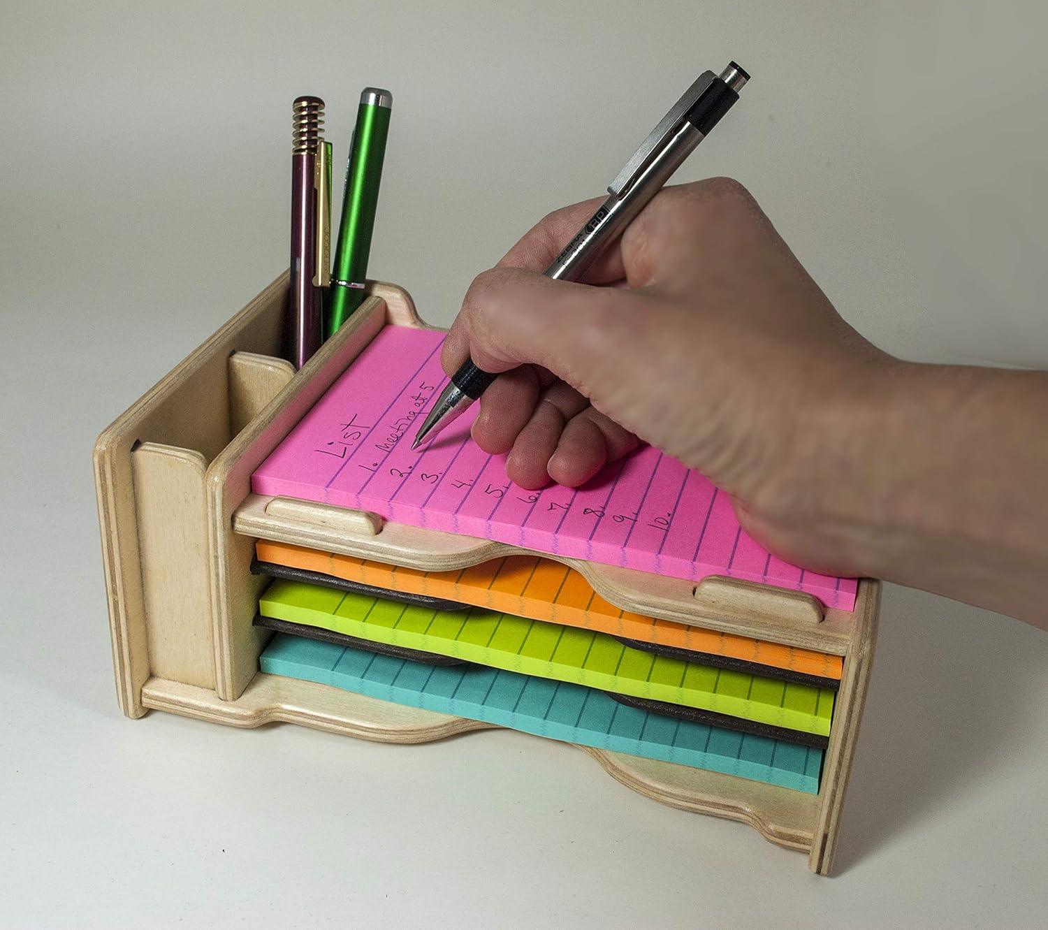 Sticky Notes Pad (4" x 6") and Pen Holder/Organizer