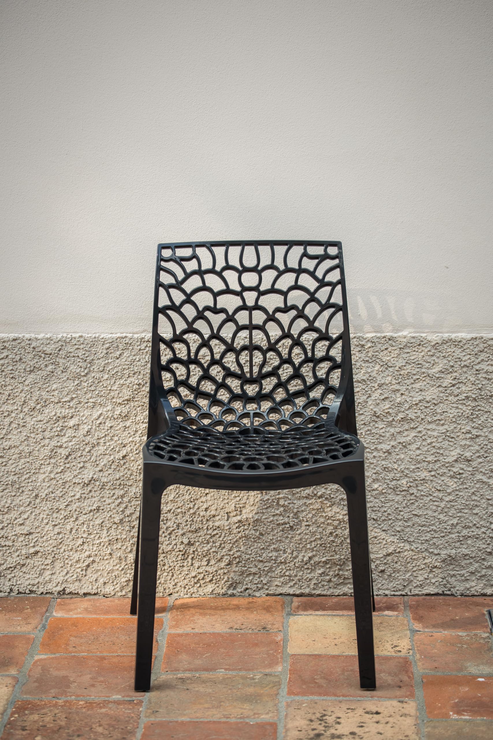 METRO Professional Chaise de terrasse Saphir, Empilable, Plastique, Anthracite