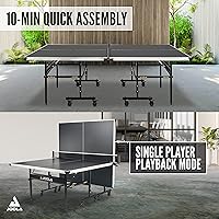 Vista 4 de JOOLA Inside Professional MDF Indoor Ping Pong Table with Quick Clamp Table Tennis Net and Post Set - 10 Minute Easy Assembly - Tournament Quality