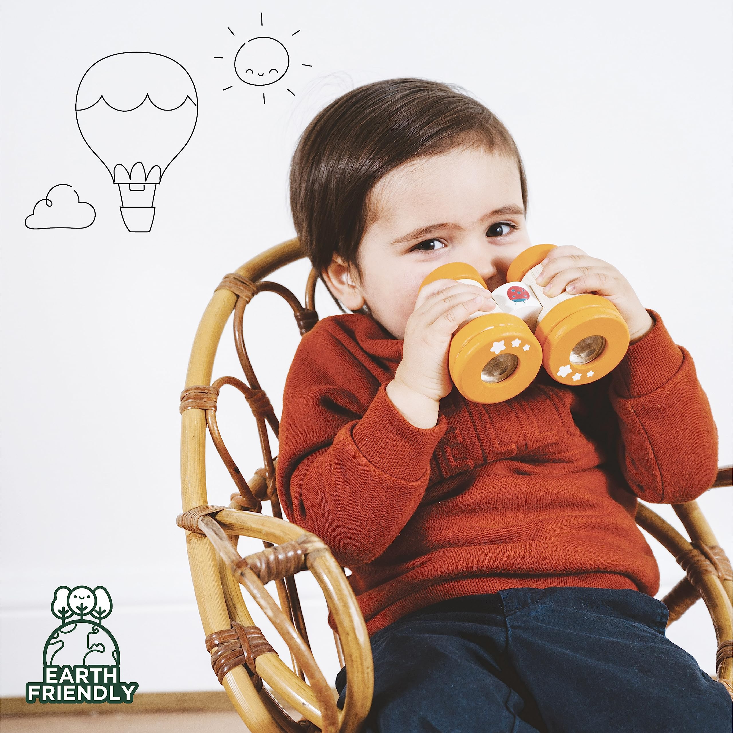 Le Toy Van - Petilou Jumelles éducatives en Bois Multi-sensorielles colorées pour Les Tout-Petits et Les bébés | Convient aux Enfants de 18 Mois et Plus