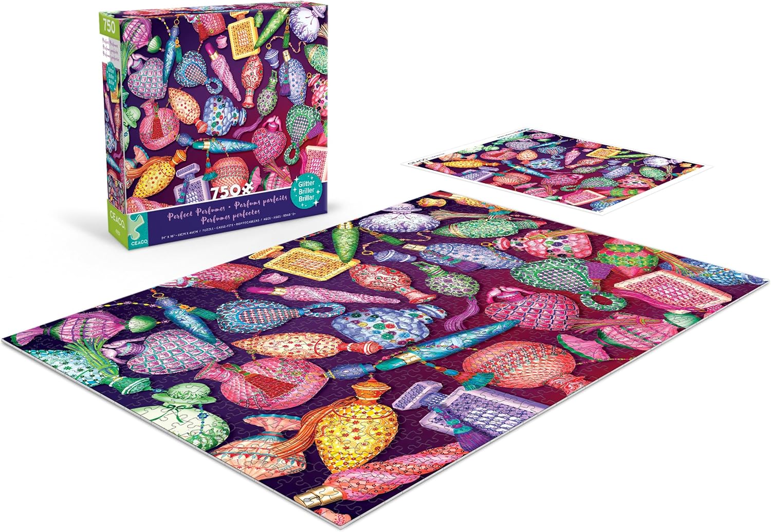 Ceaco - 750 Piece Jigsaw Puzzle - Parvanah Holloway - Glitter - Perfect Perfumes - Relaxing and Fun Activity for Adults