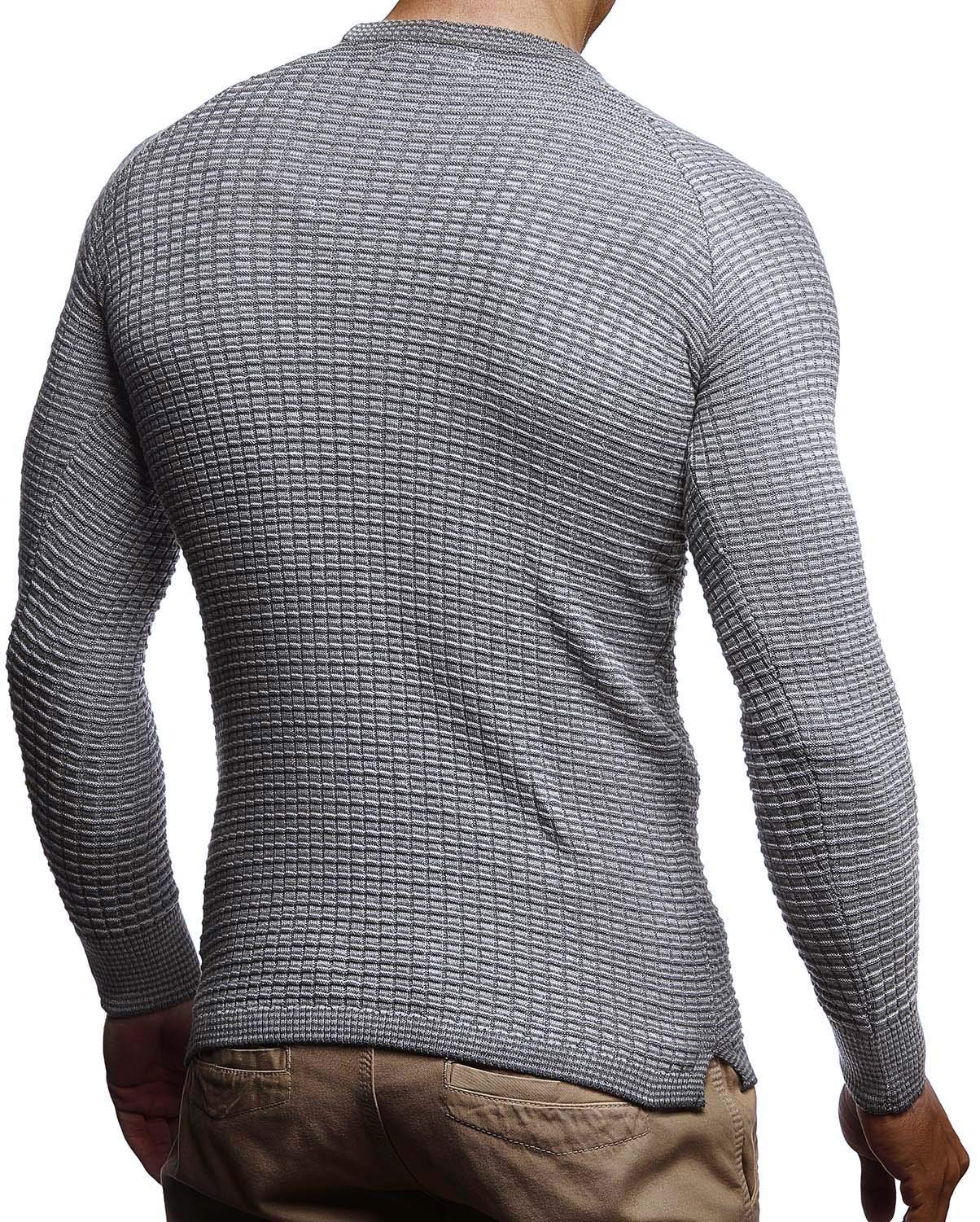 Leif Nelson Maglione da uomo con scollo rotondo, sottile da uomo, per inverno e estate, con scollo rotondo