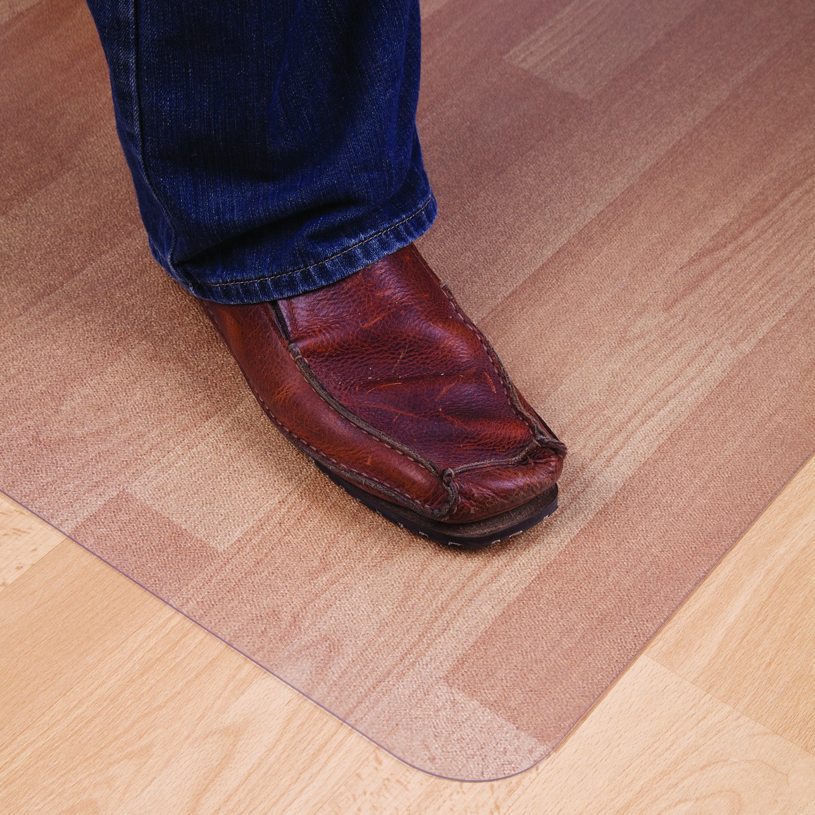 Floortex Bodenschutzmatte/Bürostuhlunterlage, 116 x 200 cm, aus phthalatfreiem Vinyl, transparent, rechteckig, für Harte Böden