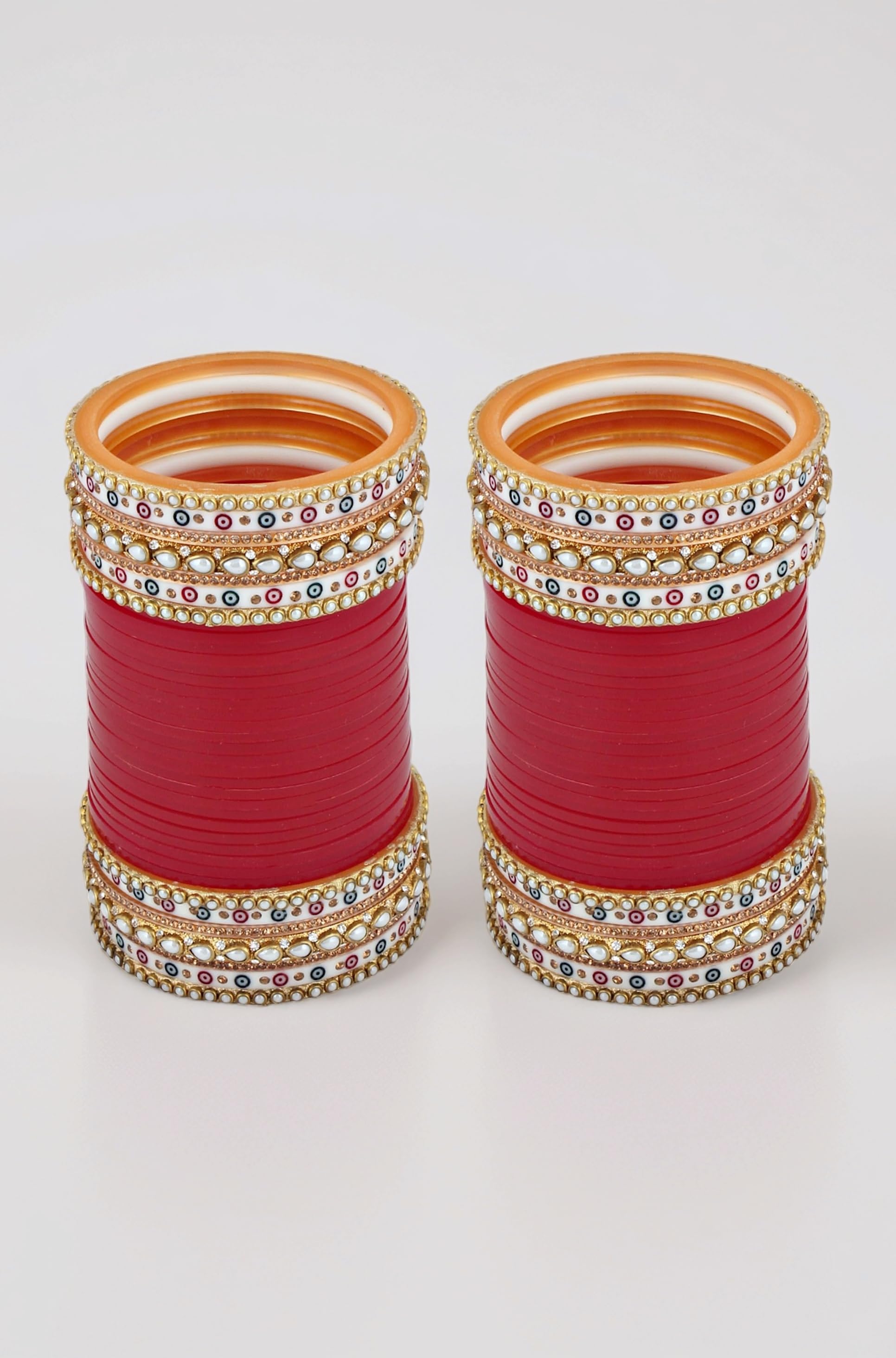 Maroon Punjabi Chura Bridal Wedding Bangle Set For Women (1050-M1C1-LJ155-M)