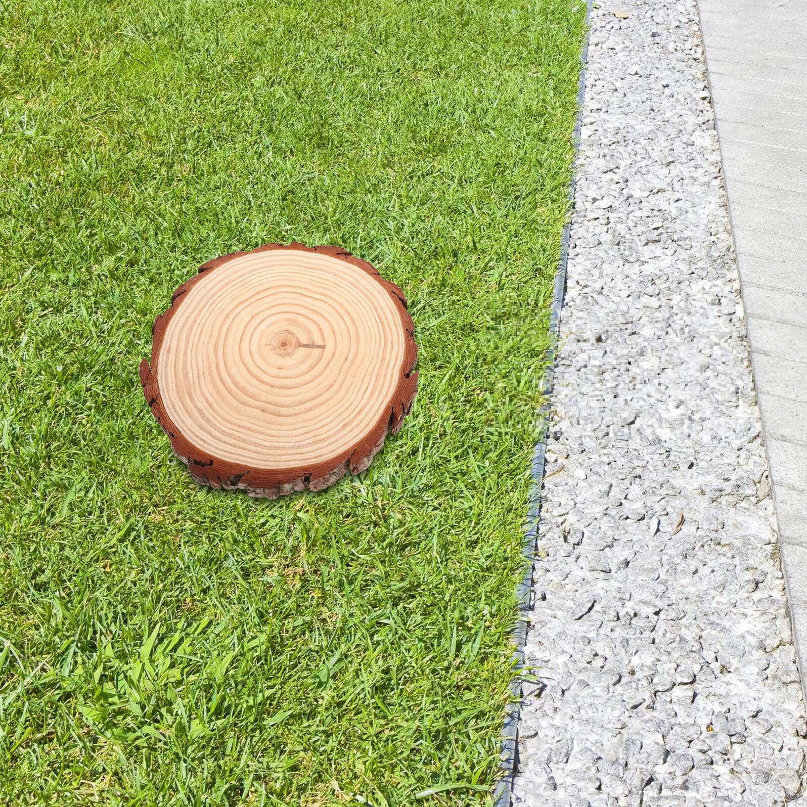 Piedras de Jardín Decorativas de Madera Natural Antideslizantes Redondas para Senderos Exteriores y Paisajes al Aire