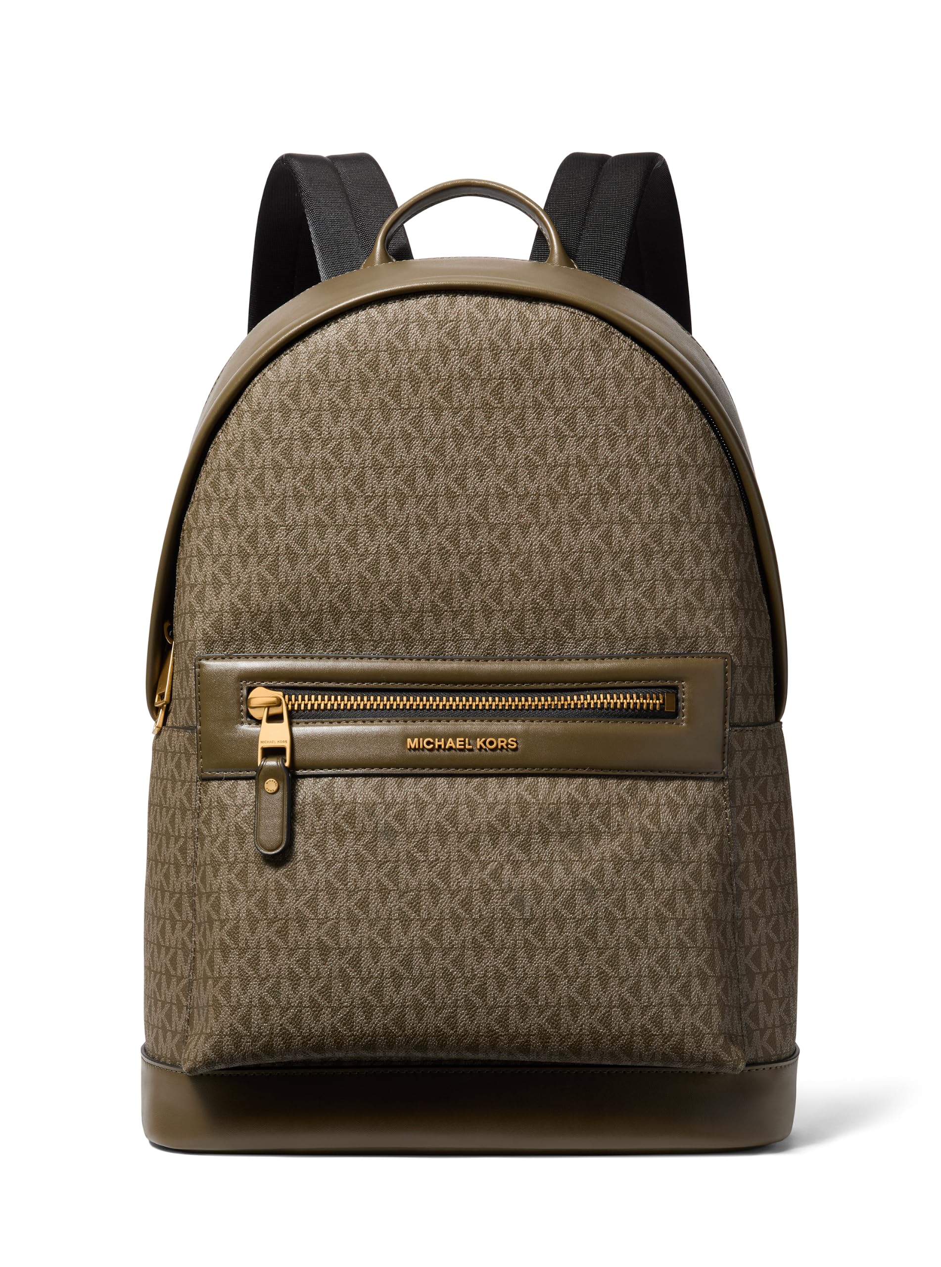 Michael Kors Men's Jet Set Backpack, Gold-Tone Hardware/MK Signature/Loden