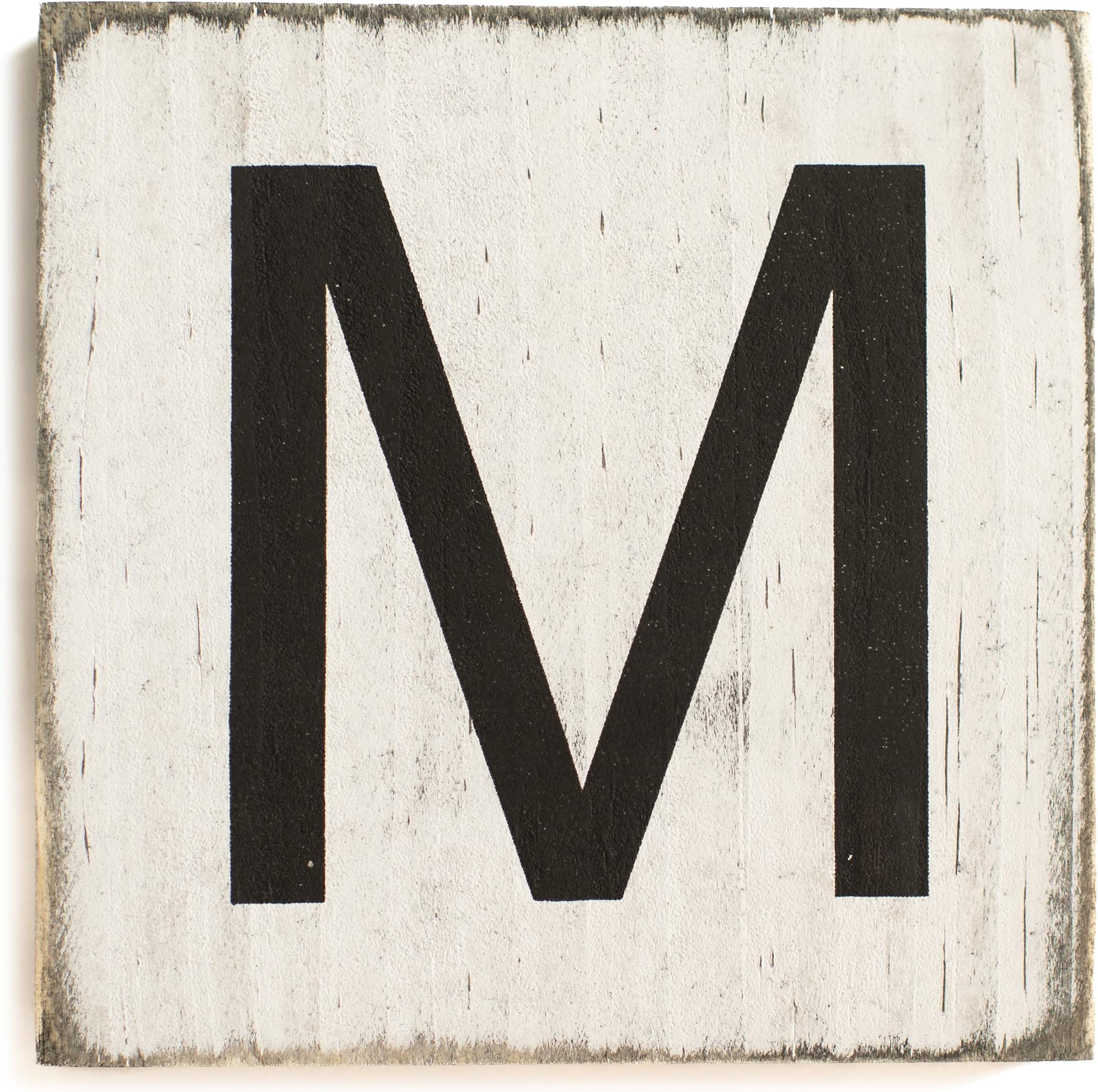 Stiles Letter Tiles, Wall Decor, Wooden Crossword Letters for Living Room, Dining Room, Kitchen, or Bedroom, Family Signs for Home 3.5 Inch, Rustic, Letter M