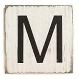 Stiles Letter Tiles&comma; Wall Decor&comma; Wooden Crossword Letters for Living Room&comma; Dining Room&comma; Kitchen&comma; or Bedroom&comma; Family Signs for Home 3&period;5 Inch&comma; Rustic&comma; Letter M