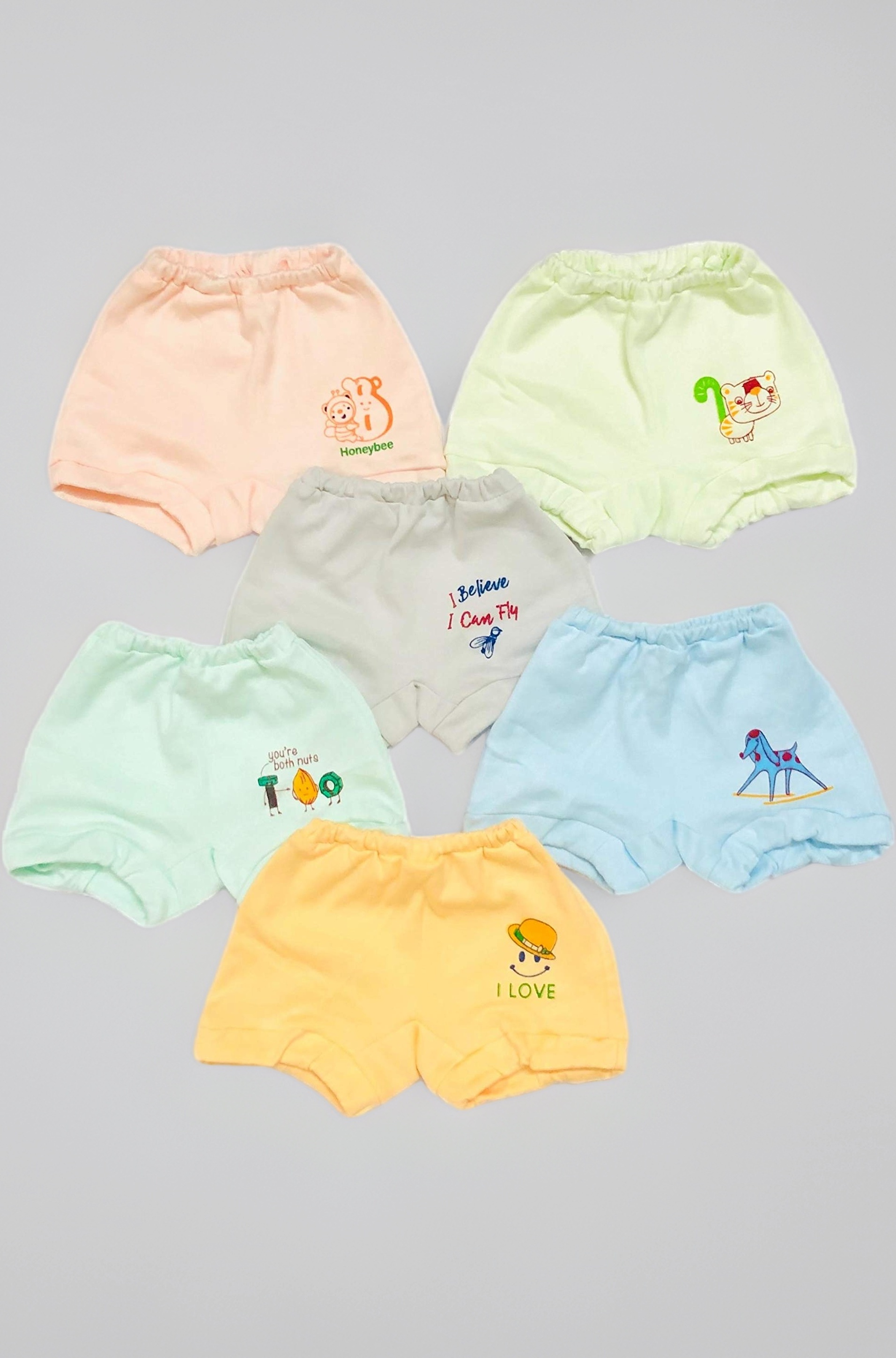 heartbury Baby Boys and Baby Girls 100% Organic Cotton Underwear/Rompers/Briefs/Panty-Multicolor(Pack of 4,6,8)