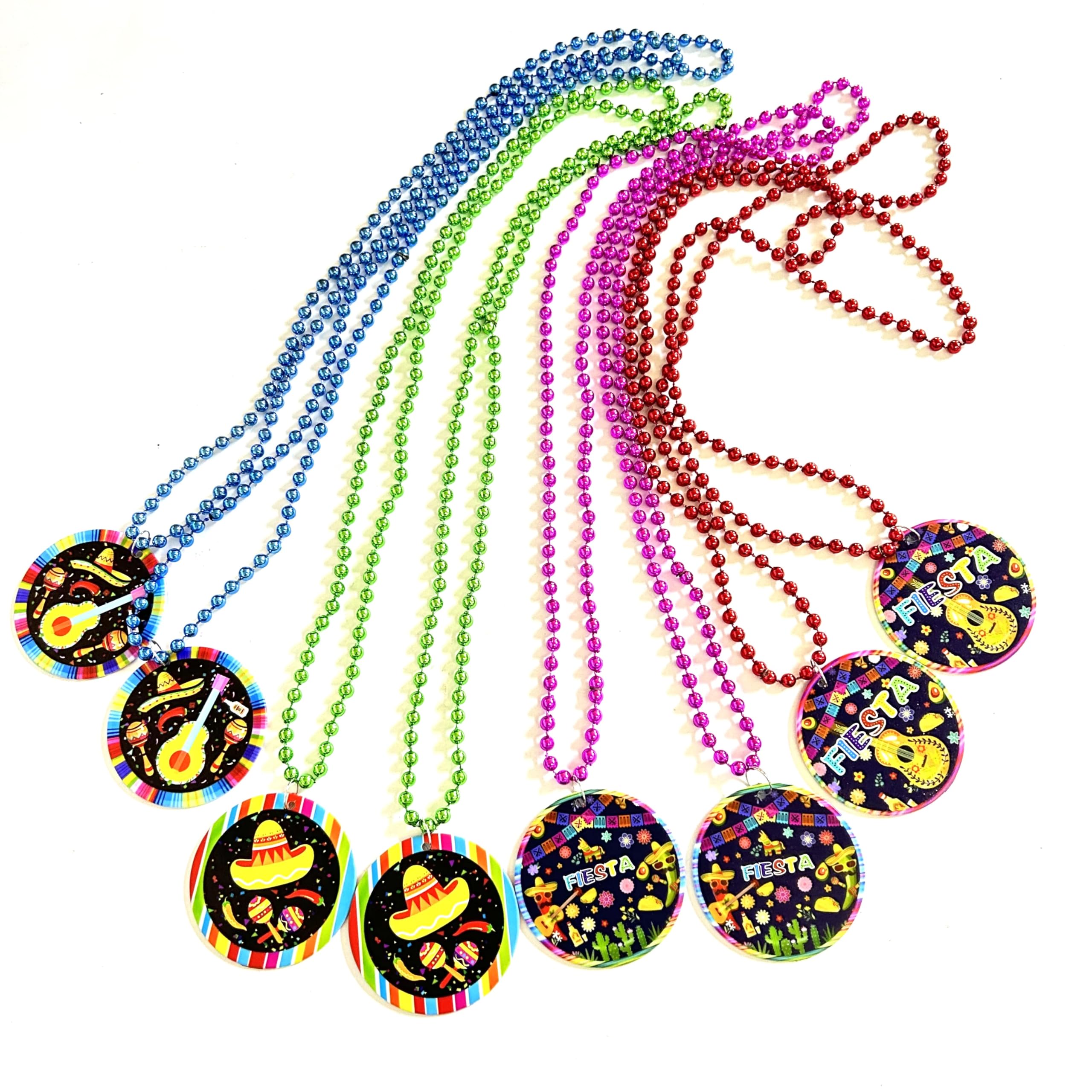 GZYSSL 16 Pcs Cinco de Mayo Bead Nckelaces Mexican Necklaces Party Favors Decorations Cinco de Mayo Fiesta Medal Beads Necklaces Carnival Party Supplies