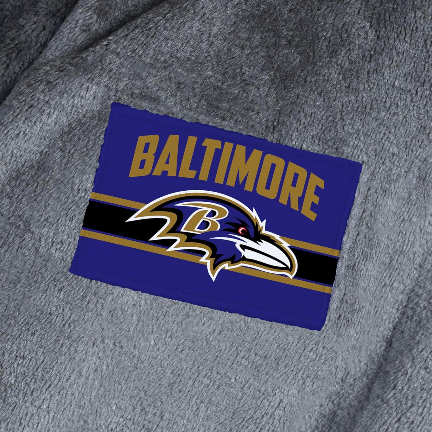 Northwest NFL Baltimore Ravens Silk Touch Bath Robe, Large/X-Large, Rollout Charcoal - Image 4