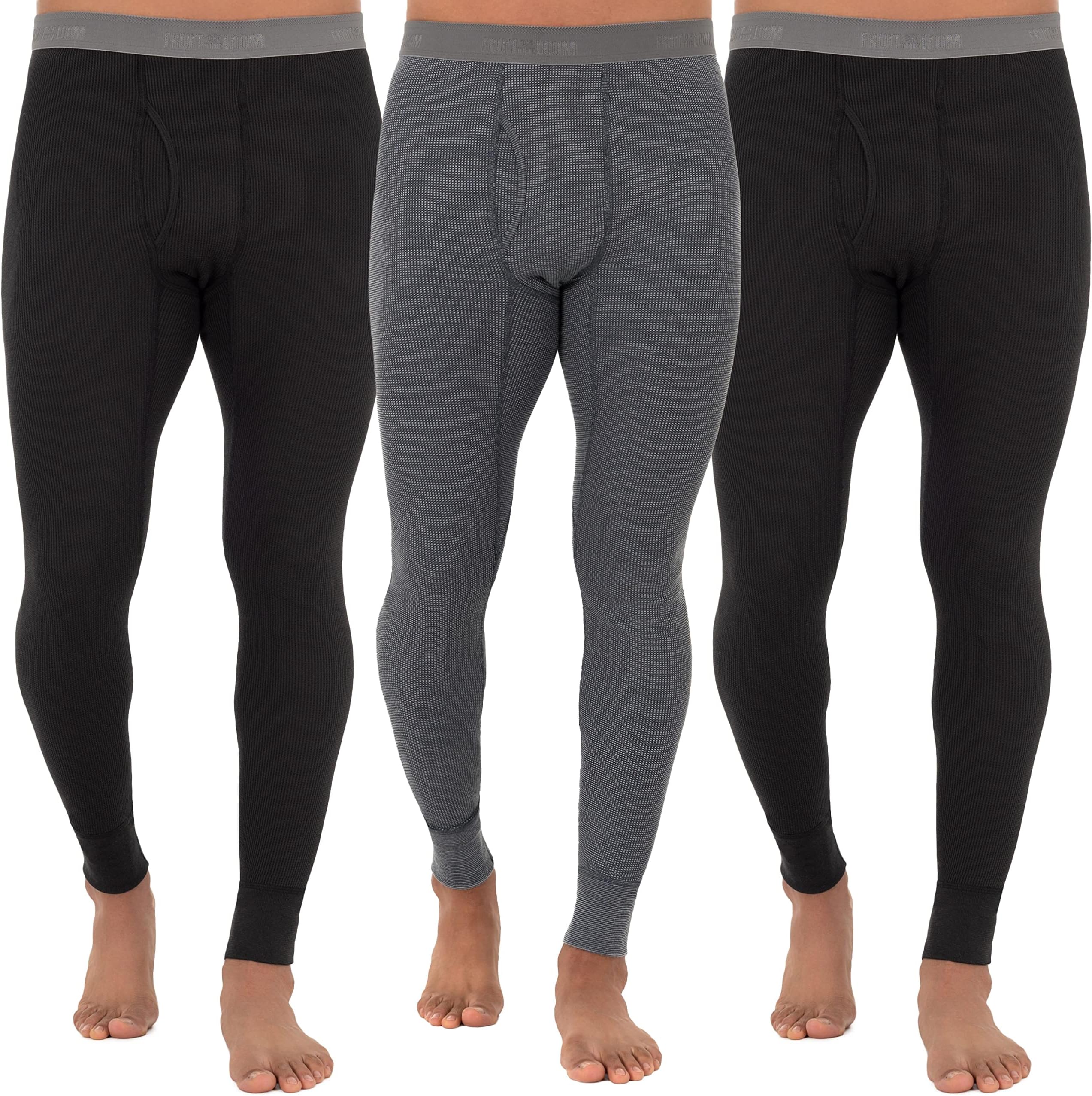 Fruit of the Loom mens Recycled Premium Waffle Thermal Underwear Long Johns Bottom