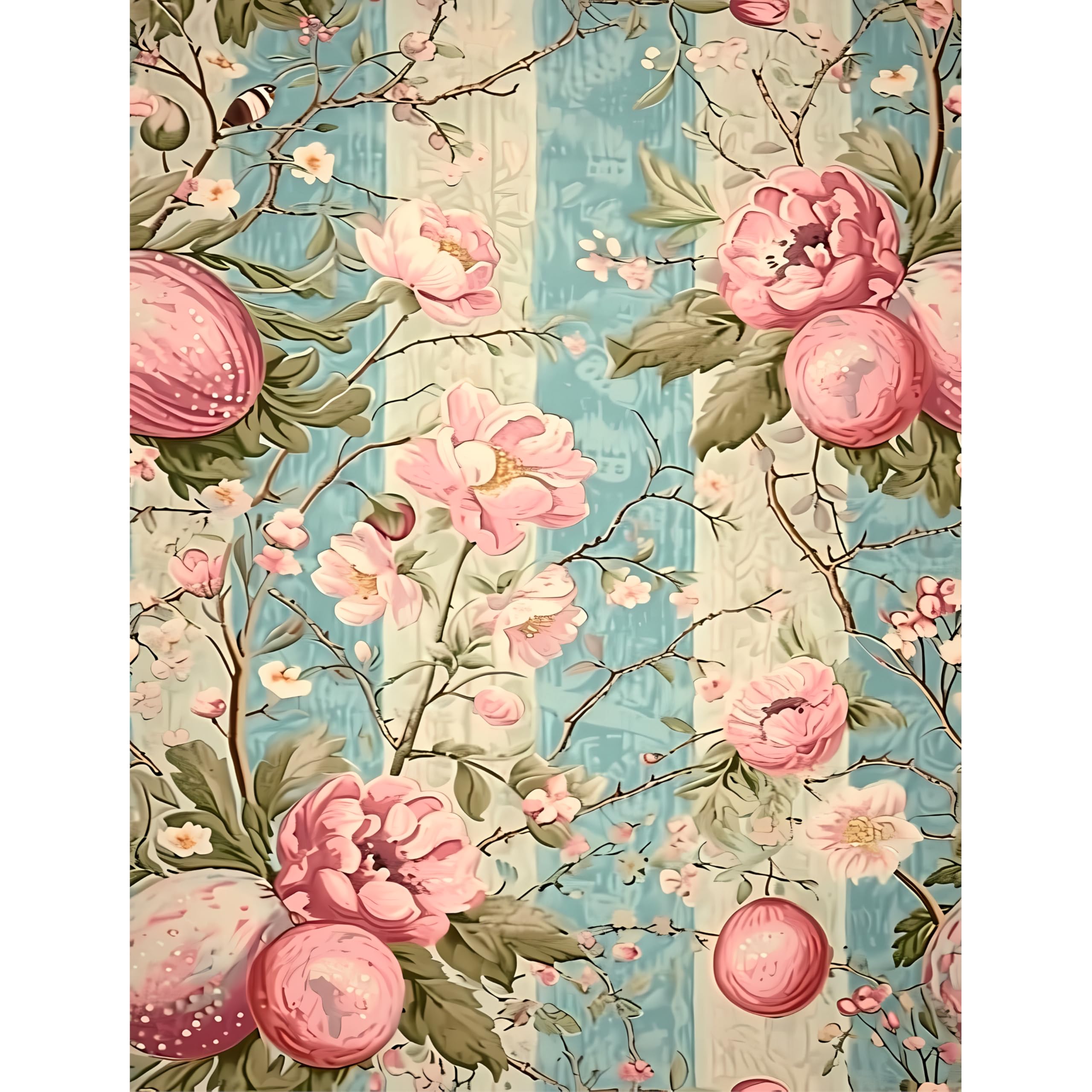 Viktorianische Streifen Reispapier, 21 x 27 cm, Decoupage-Papier-Design für Möbel, gemischte Medien, Karten & Handwerk, Decoupage von CRAFT KREATIVELY